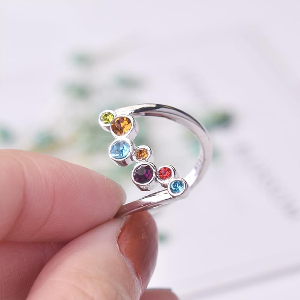 Colorful Wedding Engagement Rings for Women Girls Cubic Zirconia Anniversary view 3