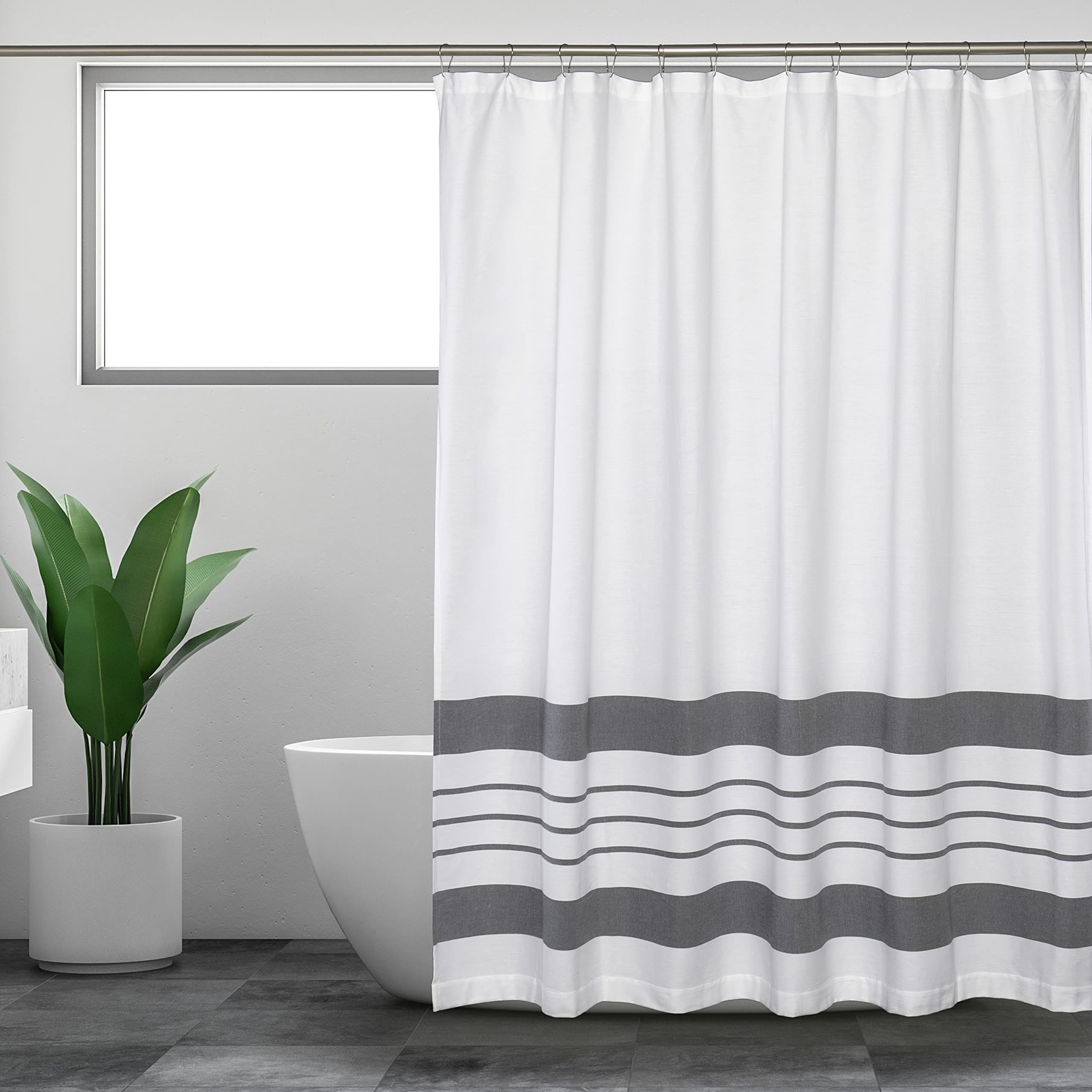 White Shower Curtain for Bathroom view 2