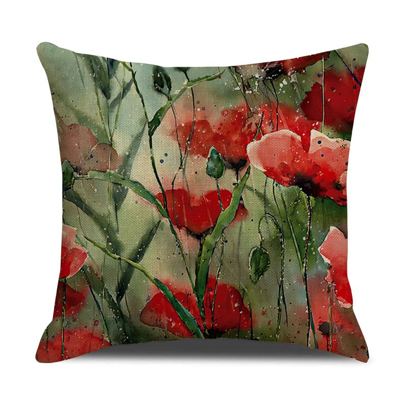 4 Pack Outdoor Waterproof Throw Pillow Covers 18x18 Inch Linen Garden Cushion view 3