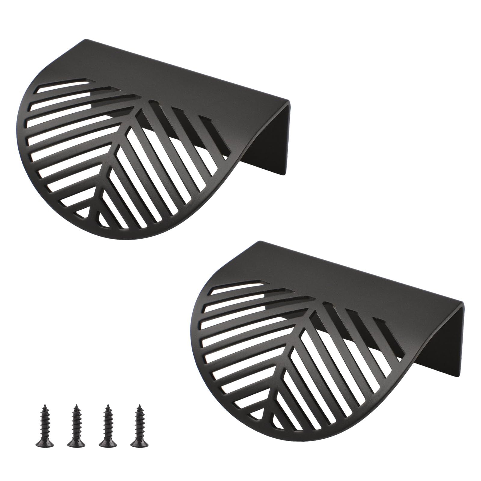 Solid Cabinet Handle Knob Edge Pulls Drawer Leaf Shape Pull Handle for Dresser