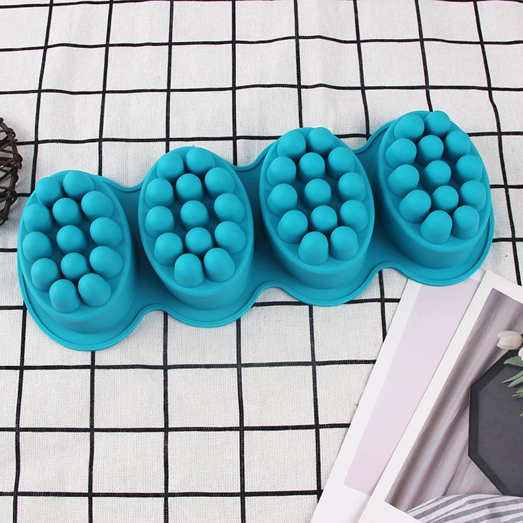 Silicone Massage Soap Mold Oval Massage Soap Bar Making Mould Silicon Candle view 2