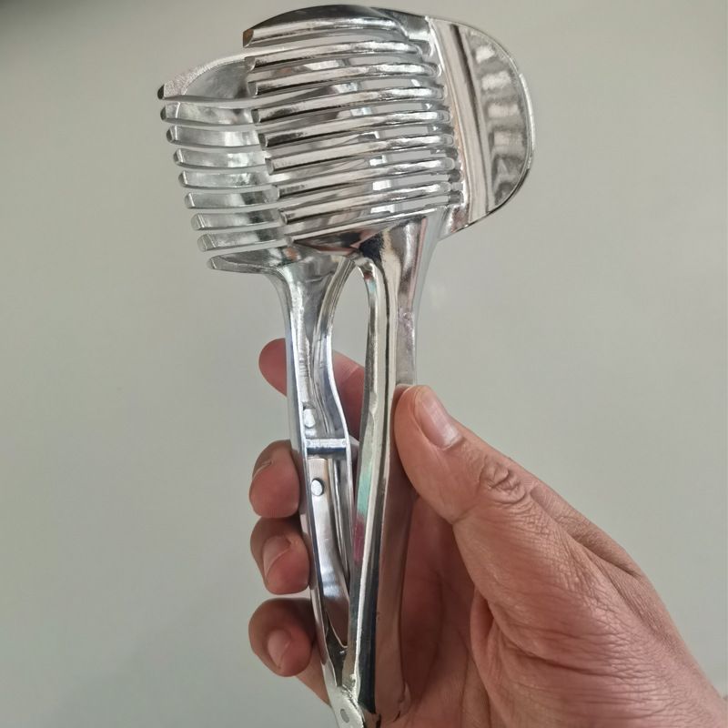 Tomato Slicer Lemon Cutter Stainless Steel Kitchen Cutting Aid Holder Tools view 5