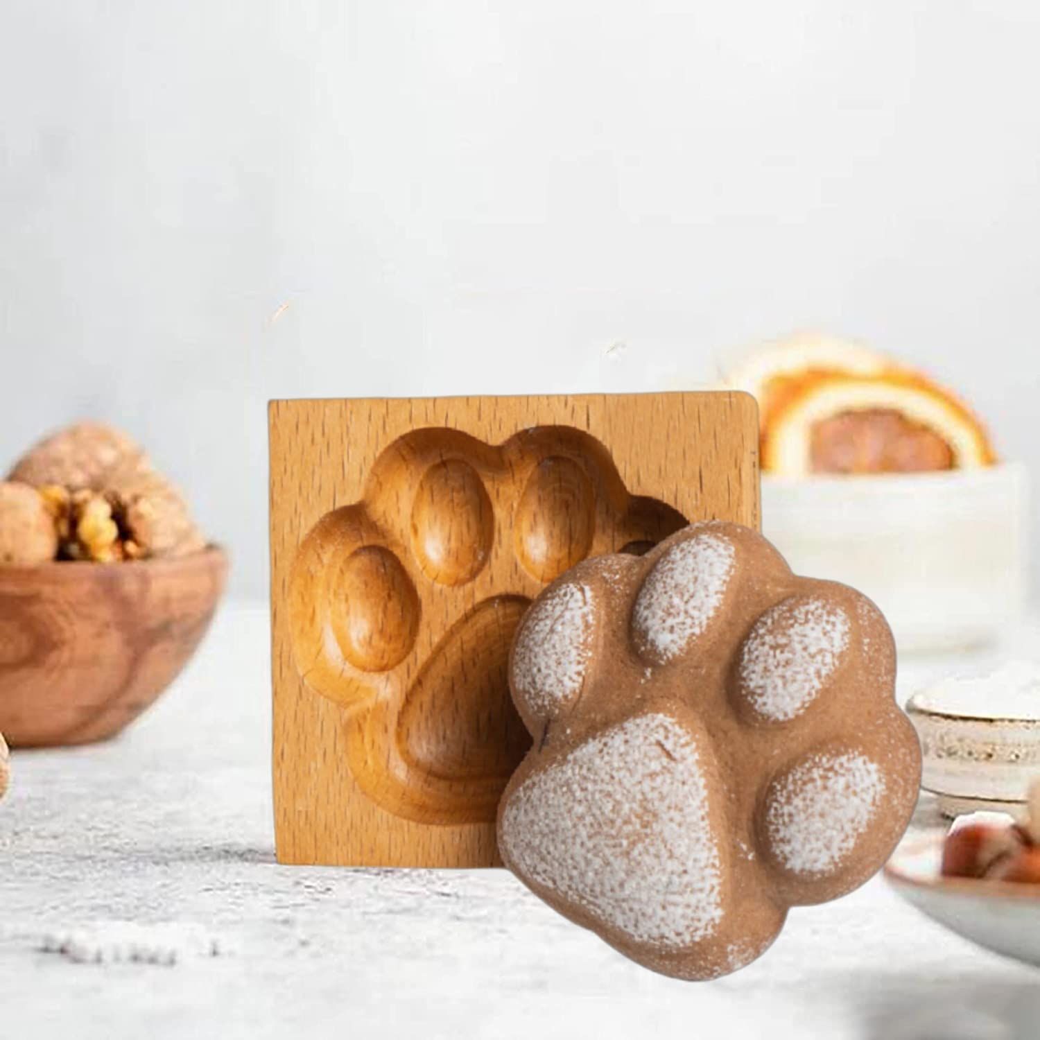 Wooden Cookie Molds, Carved Wooden Biscuit Mold Baking Cookie Mold Wooden view 2