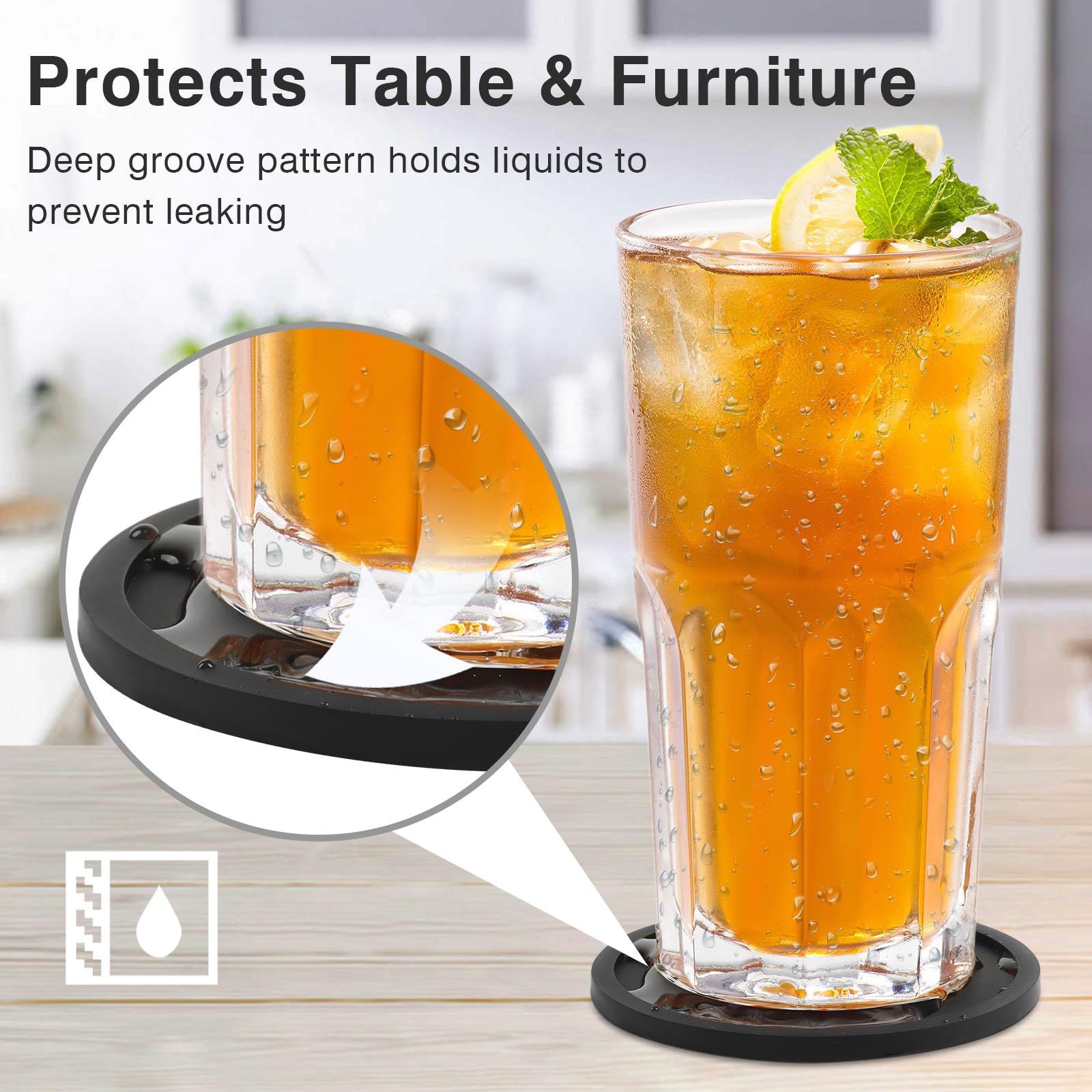 2 Pack Silicone Coasters for Drinks view 2