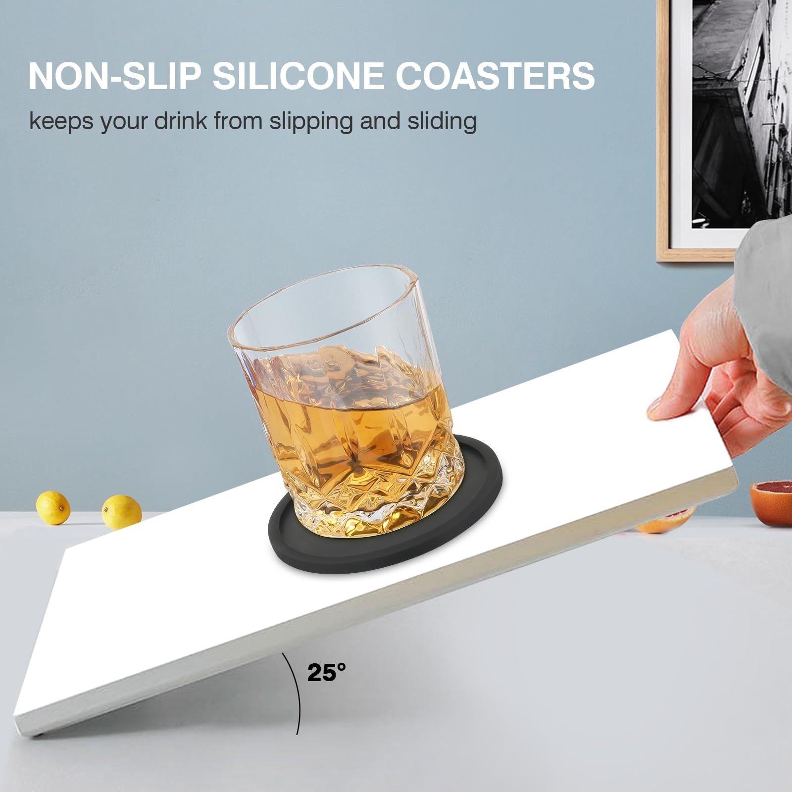 2 Pack Silicone Coasters for Drinks view 3