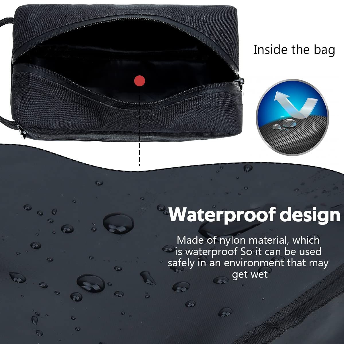 Water-resistant Shaving Bag for Toiletries Accessories view 3