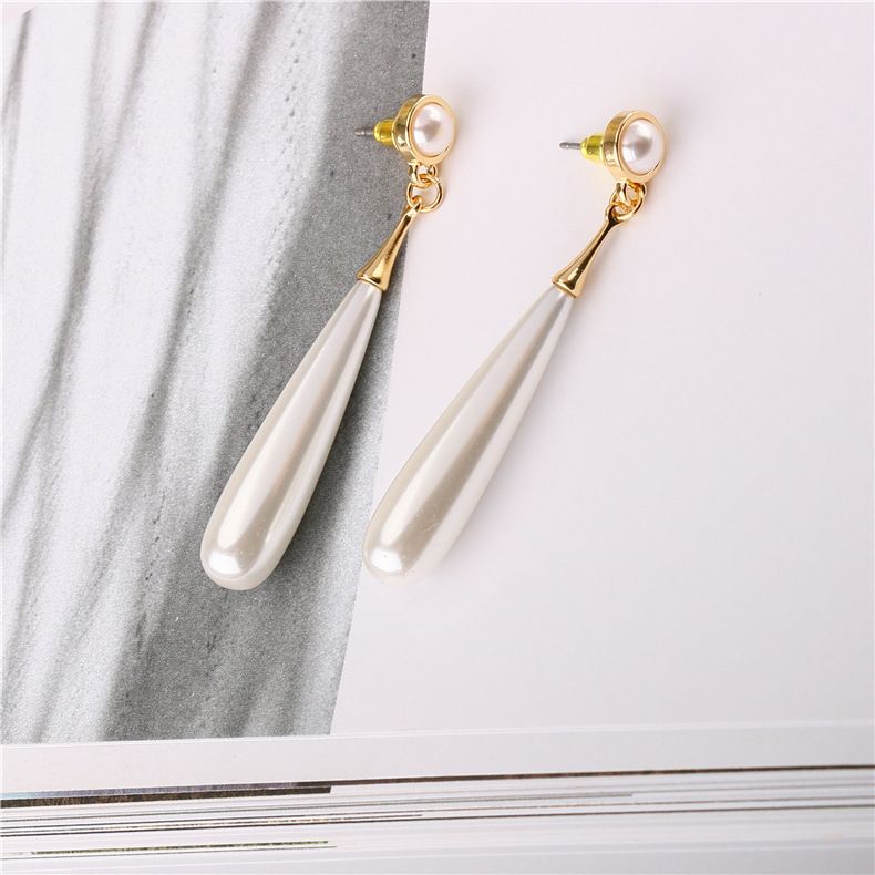 Pearl Drop Earrings for Women Handpicked White Pearl Dangle Earrings Everyday view 2