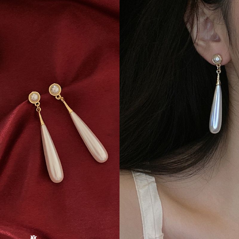 Pearl Drop Earrings for Women Handpicked White Pearl Dangle Earrings Everyday view 4