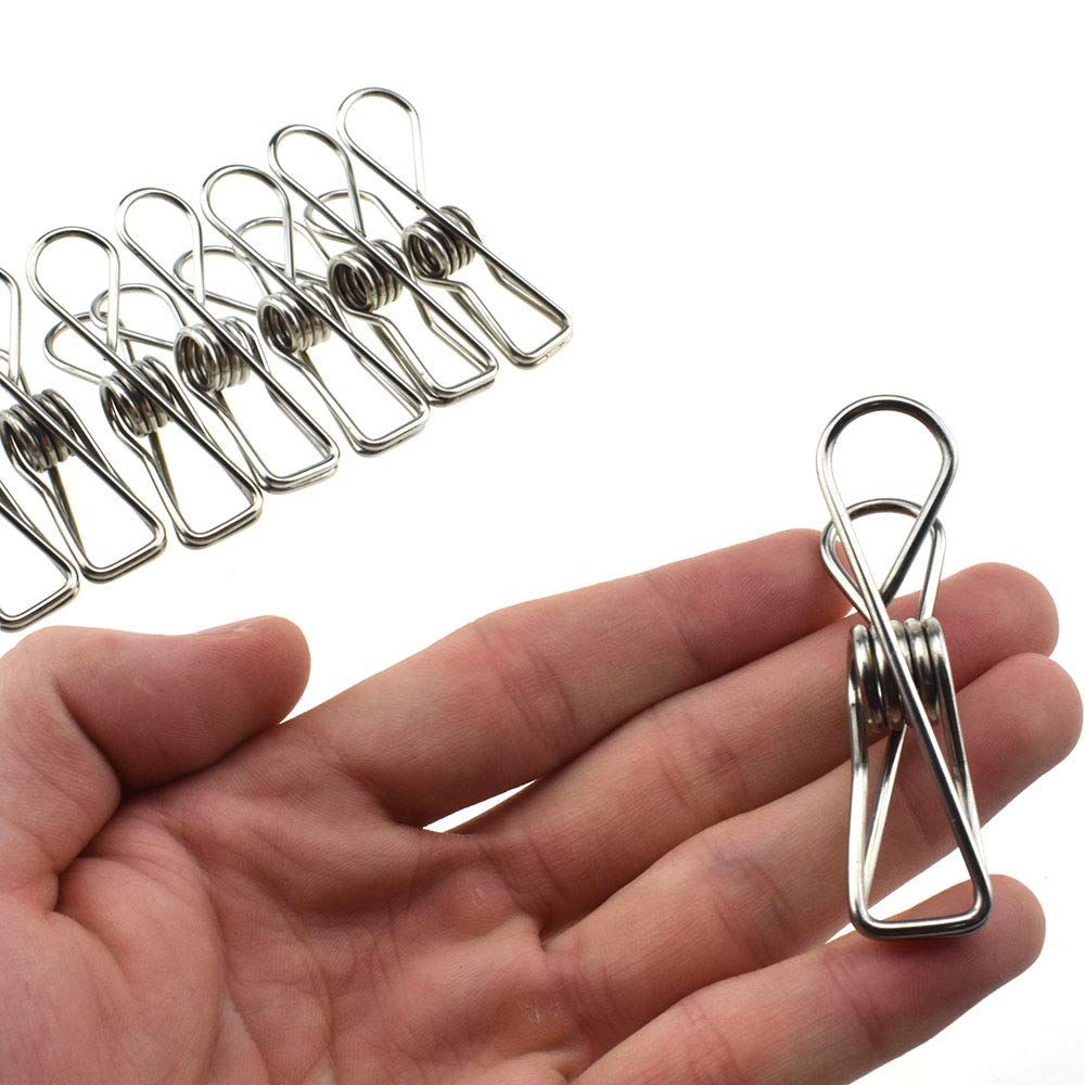 20PCS Stainless Steel Clothes Pegs Clips Metal Wire Utility Clips Laundry Pins view 2