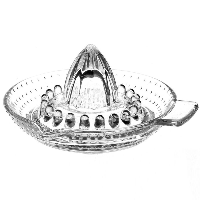 Glass Lemon Juicer, Orange, Grapefuit Manual Squeezer, Small Citrus Juicer