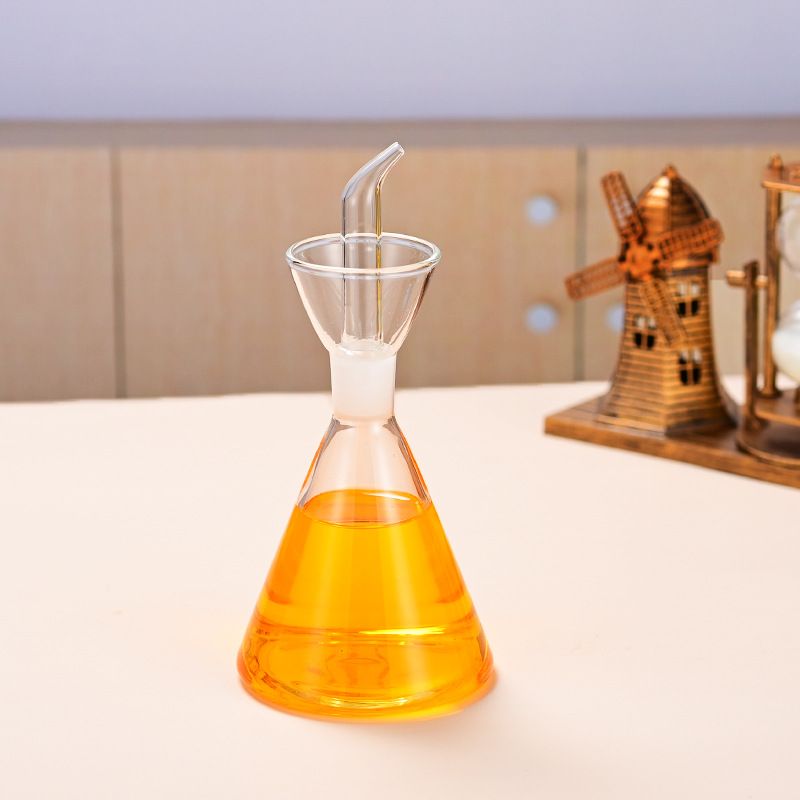 Oil bottle glass without dropper mouth - olive oil glass dispenser view 5