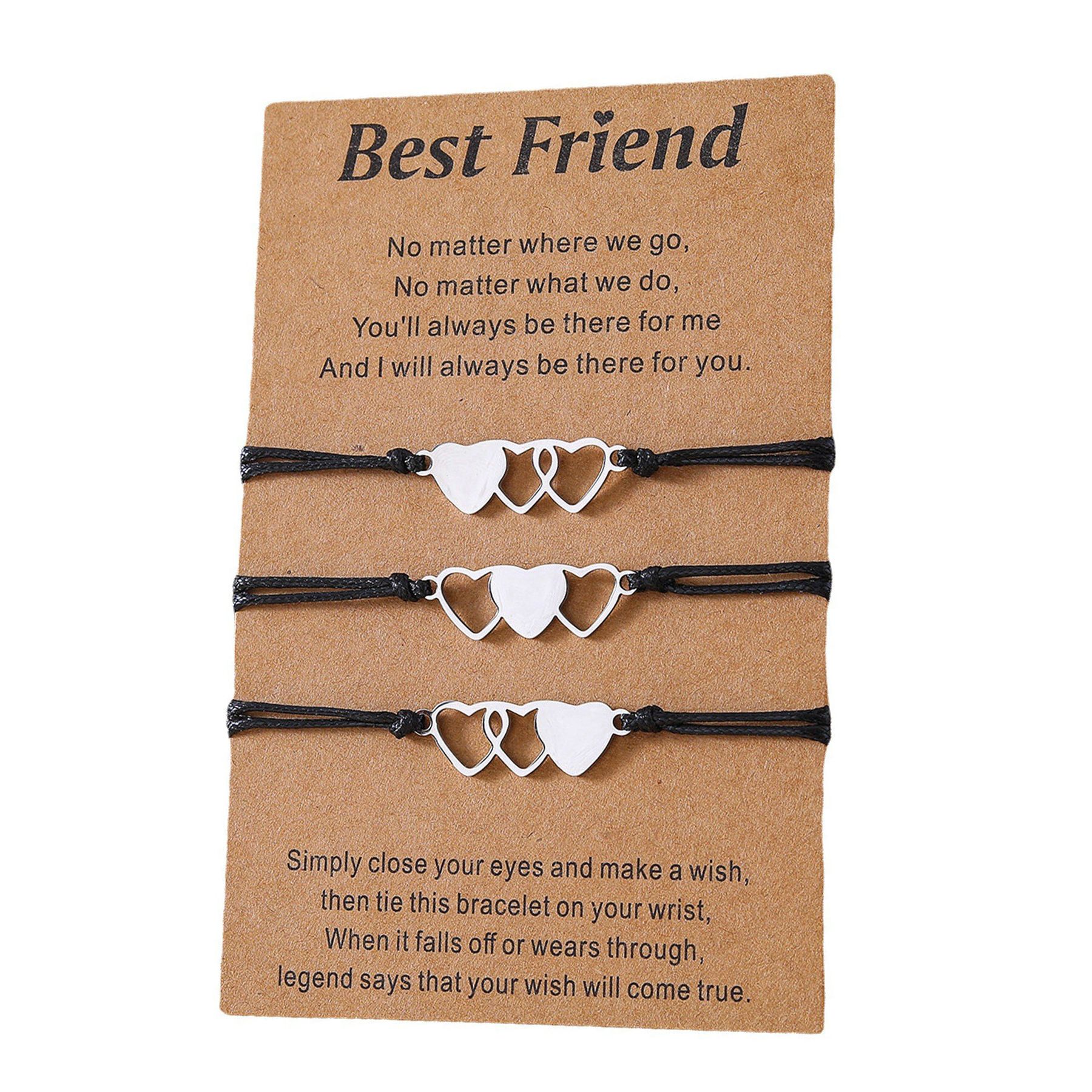 2 Pcs Best Friend Bracelets Matching Heart Bracelet Best Friend Friendship view 2