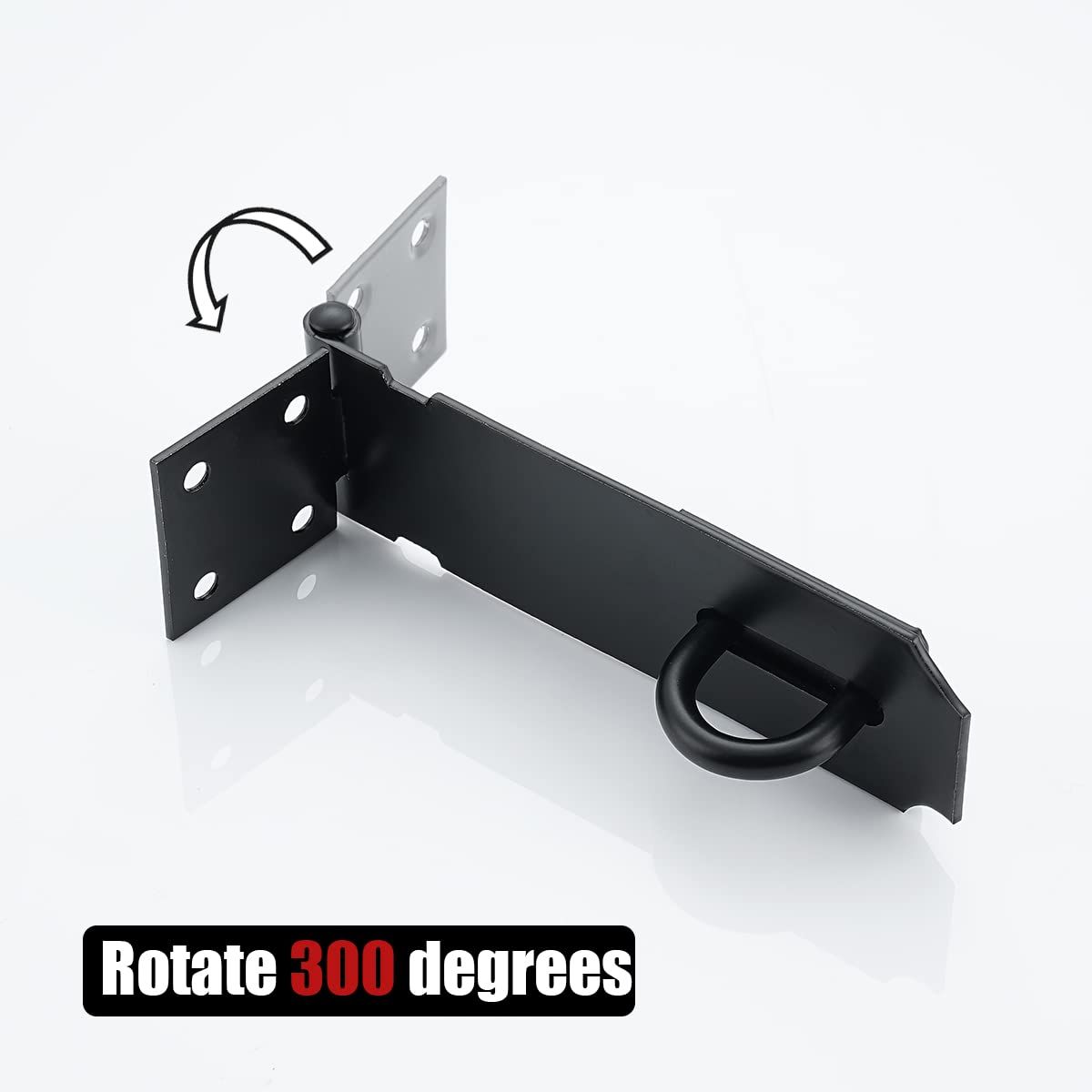 Heavy Duty Door Hasp Latch 5" Extra Thick Steel Safety Gate Door Lock Padlock view 4