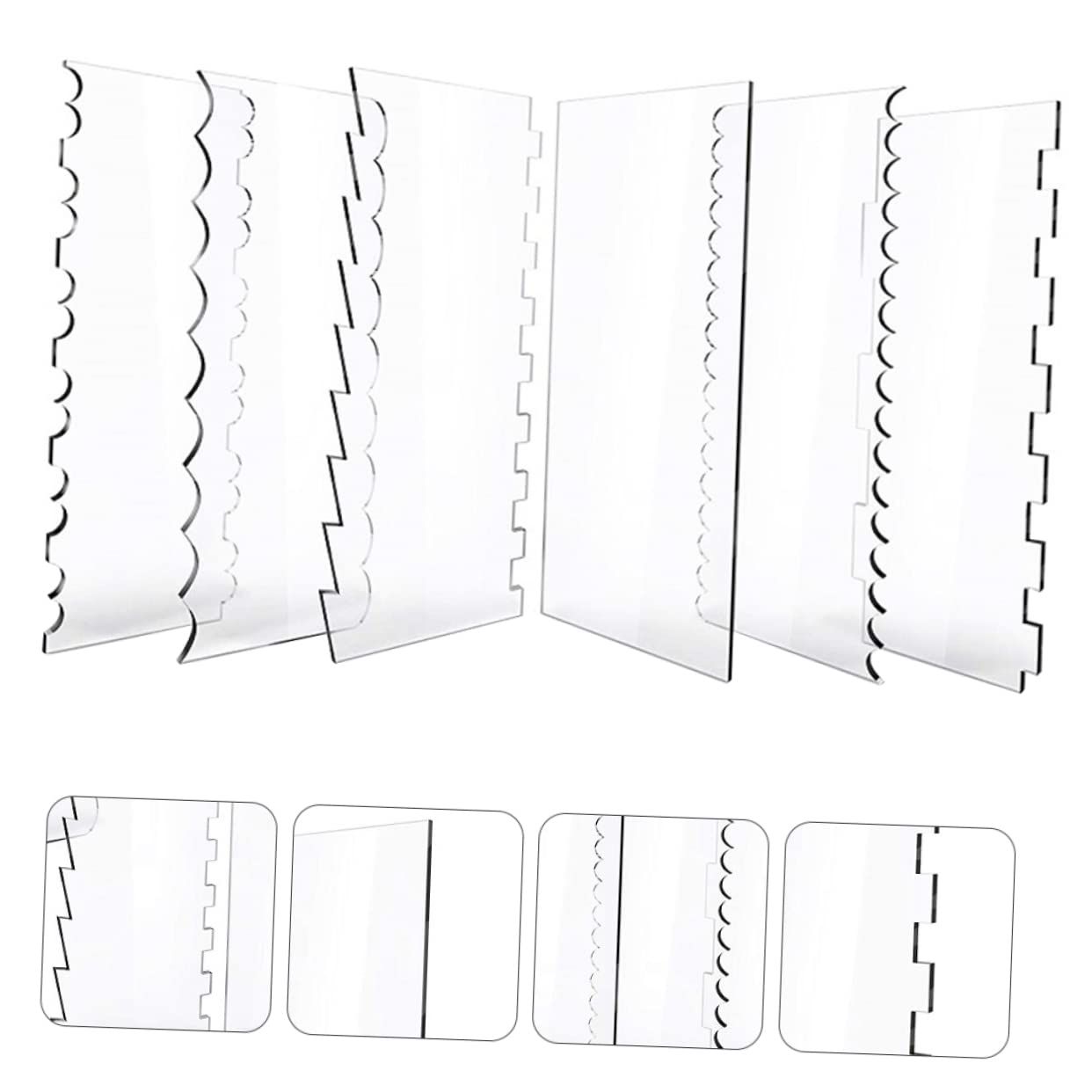 6Pcs 9.45 Inch Clear Acrylic Cake Scraper Icing Frosting Buttercream view 4