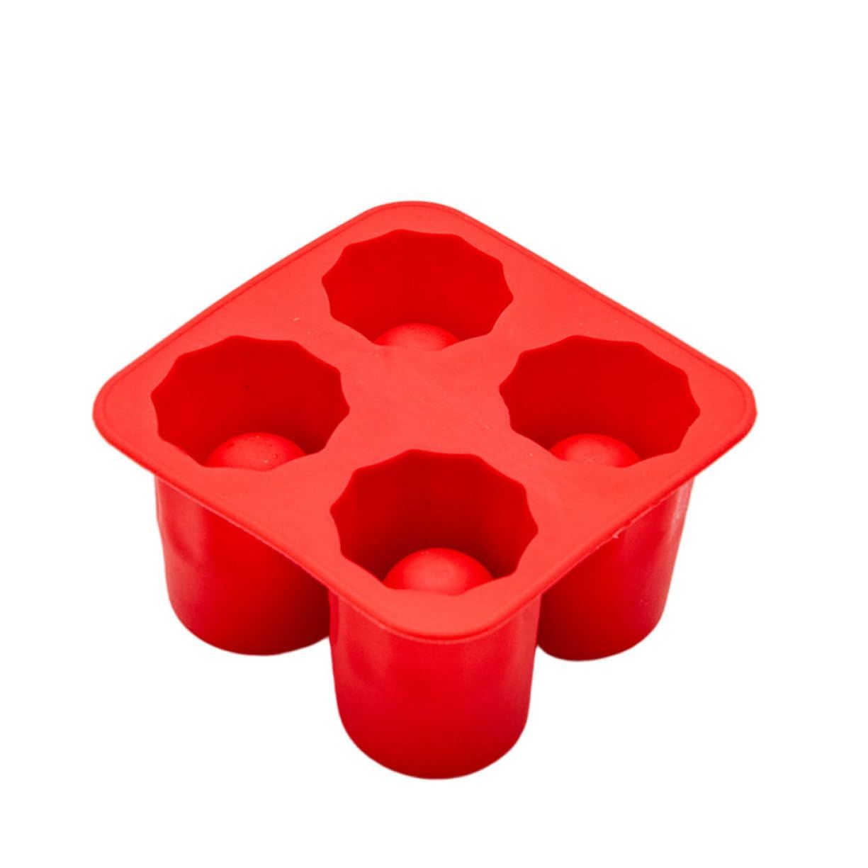 4-Cavity Ice Cubist Ice Shot Glass Molds Round Shot Glass Silicone Mold Ice