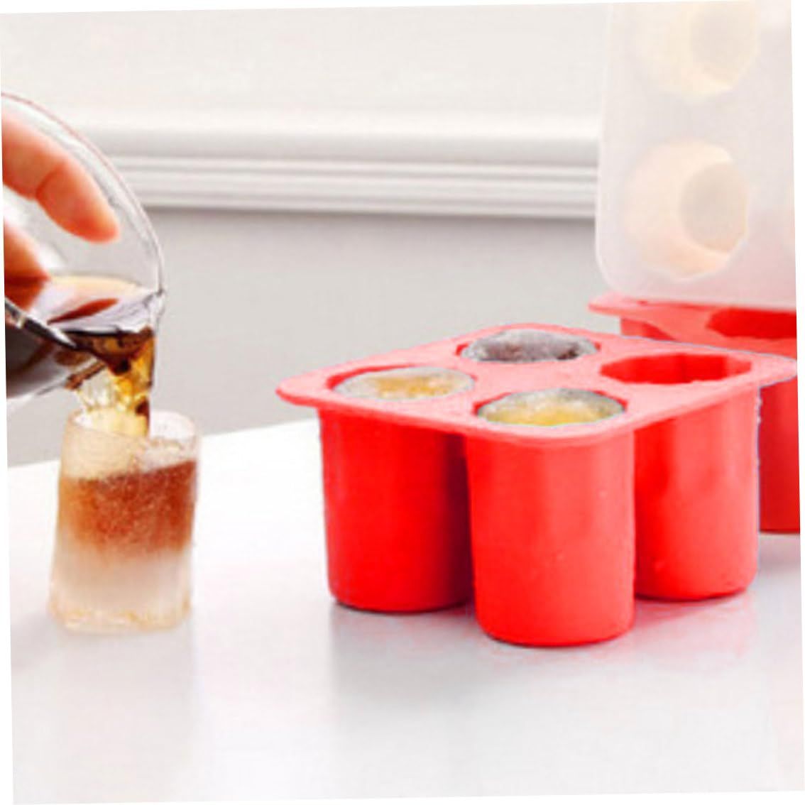 4-Cavity Ice Cubist Ice Shot Glass Molds Round Shot Glass Silicone Mold Ice view 4