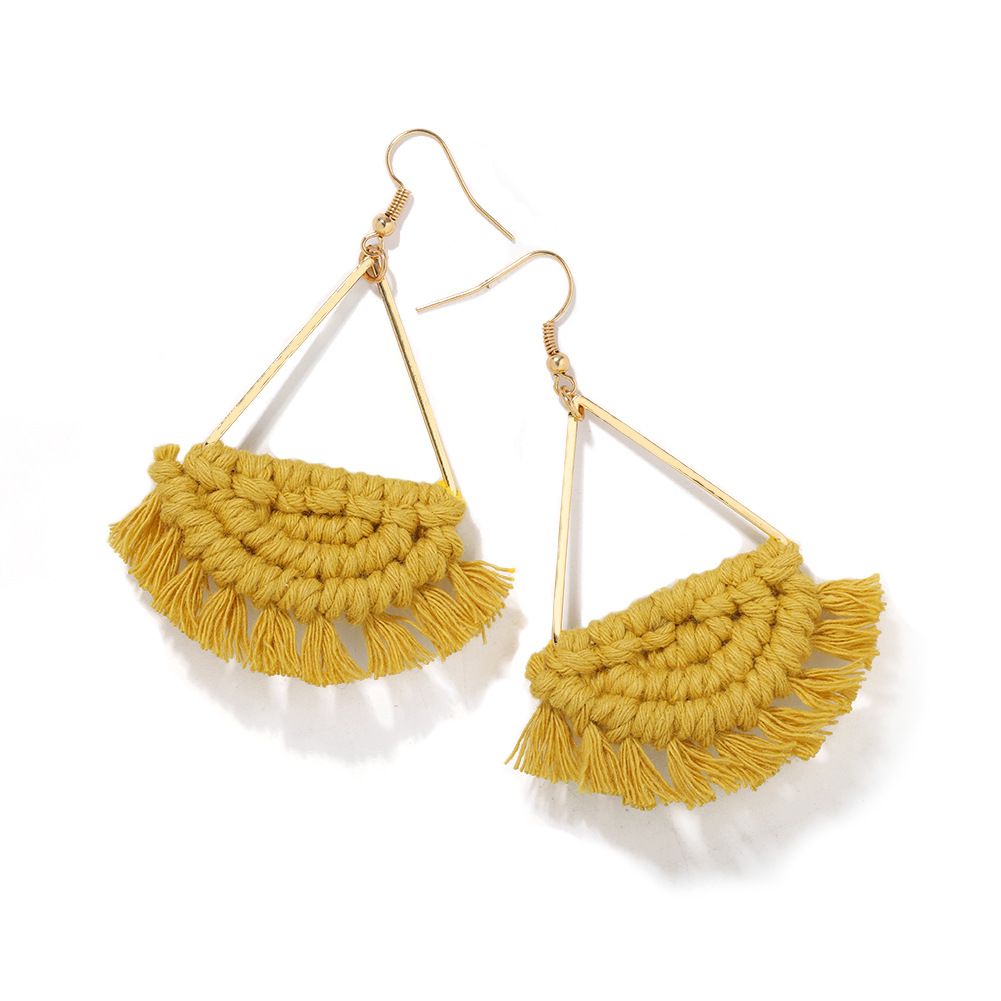 Handmade Multi-color Tassel Earrings - Boho Short Fringe Earrings Jewelry view 3