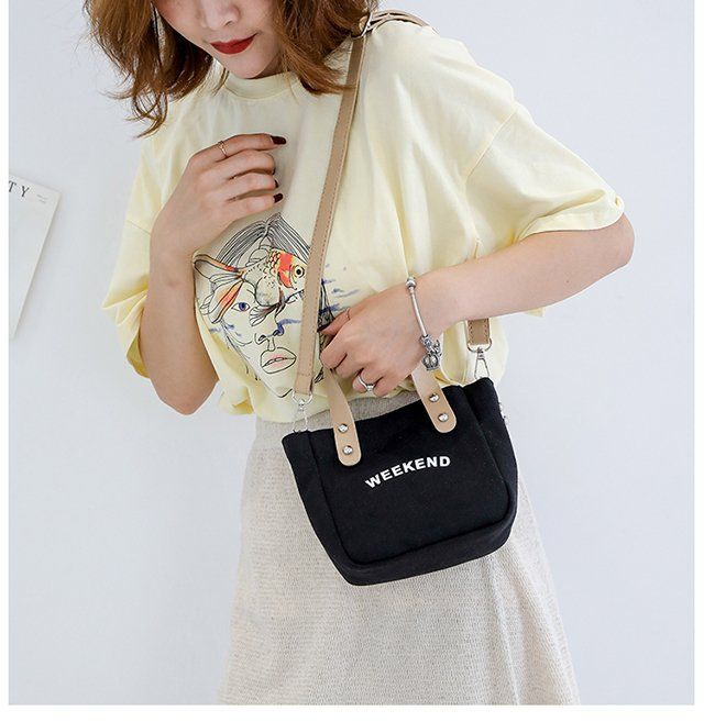 Womens Casual Tote Bag Reusable Canvas Shoulder Bag Crossbody Handbag for view 3