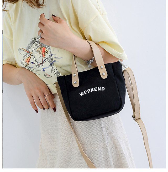 Womens Casual Tote Bag Reusable Canvas Shoulder Bag Crossbody Handbag for view 5