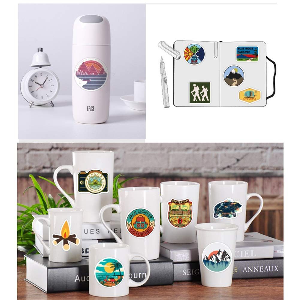 50 Pcs Outdoor Adventure Stickers| Wilderness Nature Hiking Camping Travel view 2