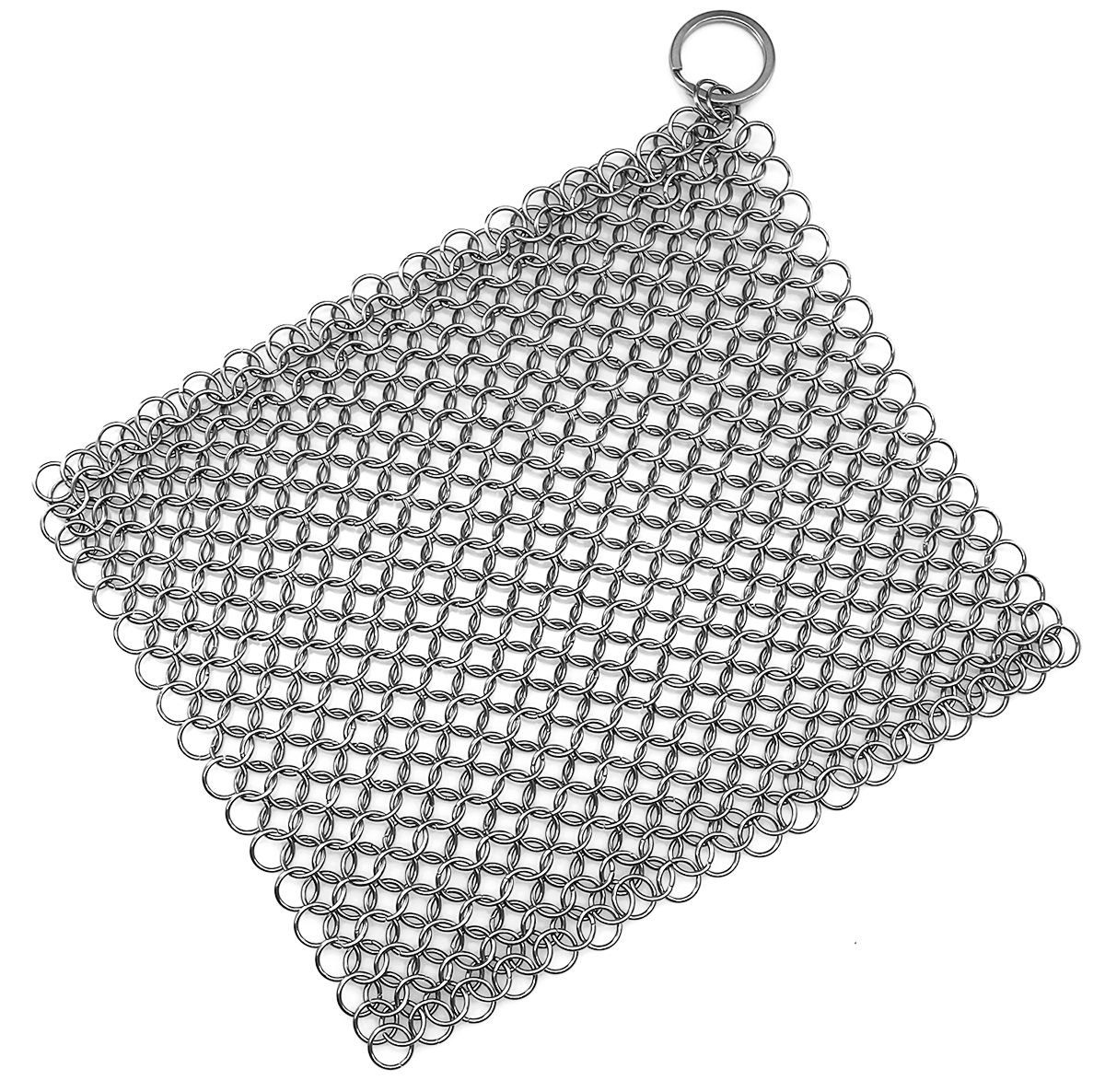 Premium Stainless Steel 316L Chainmail Scrubber for Cast Iron Pan Pre-Seasoned