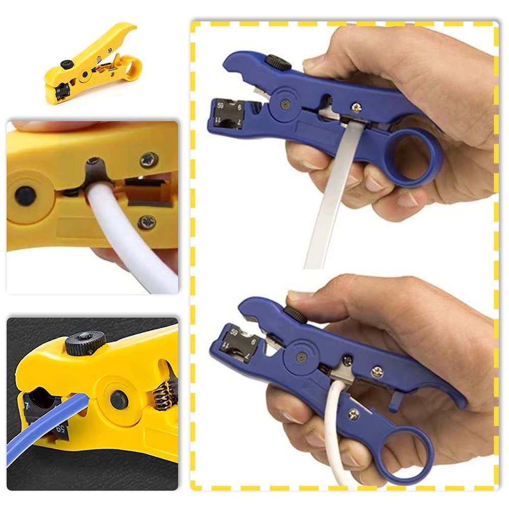 Multi functional coaxial cable stripping machine with adjustable stripping tool view 4