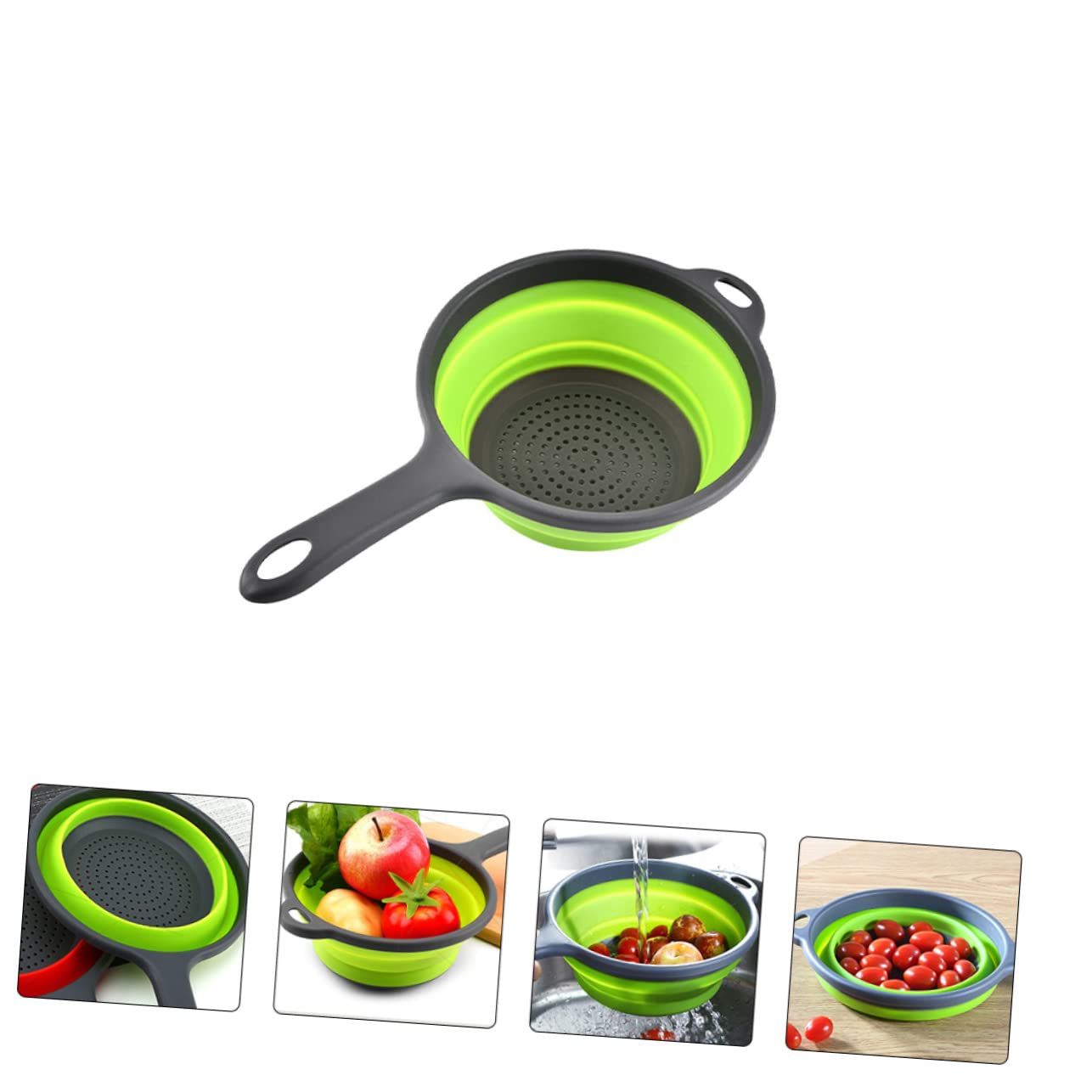 1pc Collapsible Drainer Basket Collapsible Colander Plastic Colander Fruit view 2