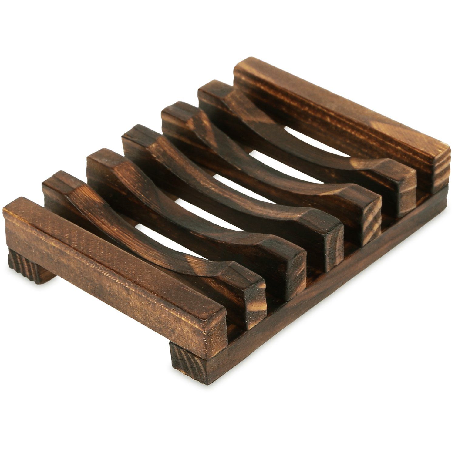 Wooden Soap Dish Soap Saver Holder Soap Tray for Bathroom Shower Rectangular