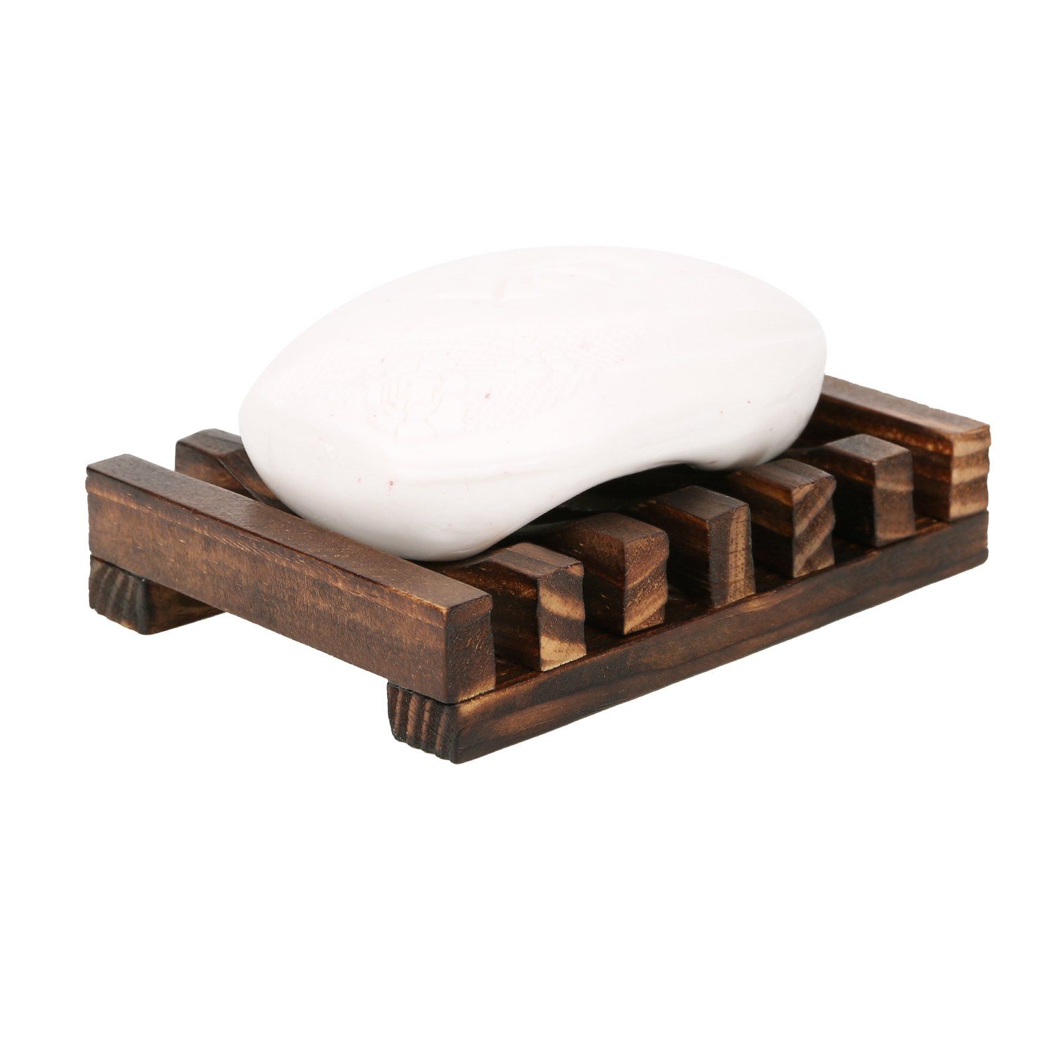 Wooden Soap Dish Soap Saver Holder Soap Tray for Bathroom Shower Rectangular view 5