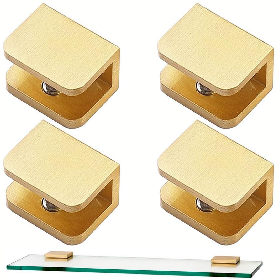 Pack of 4 Brass Glass Clamp