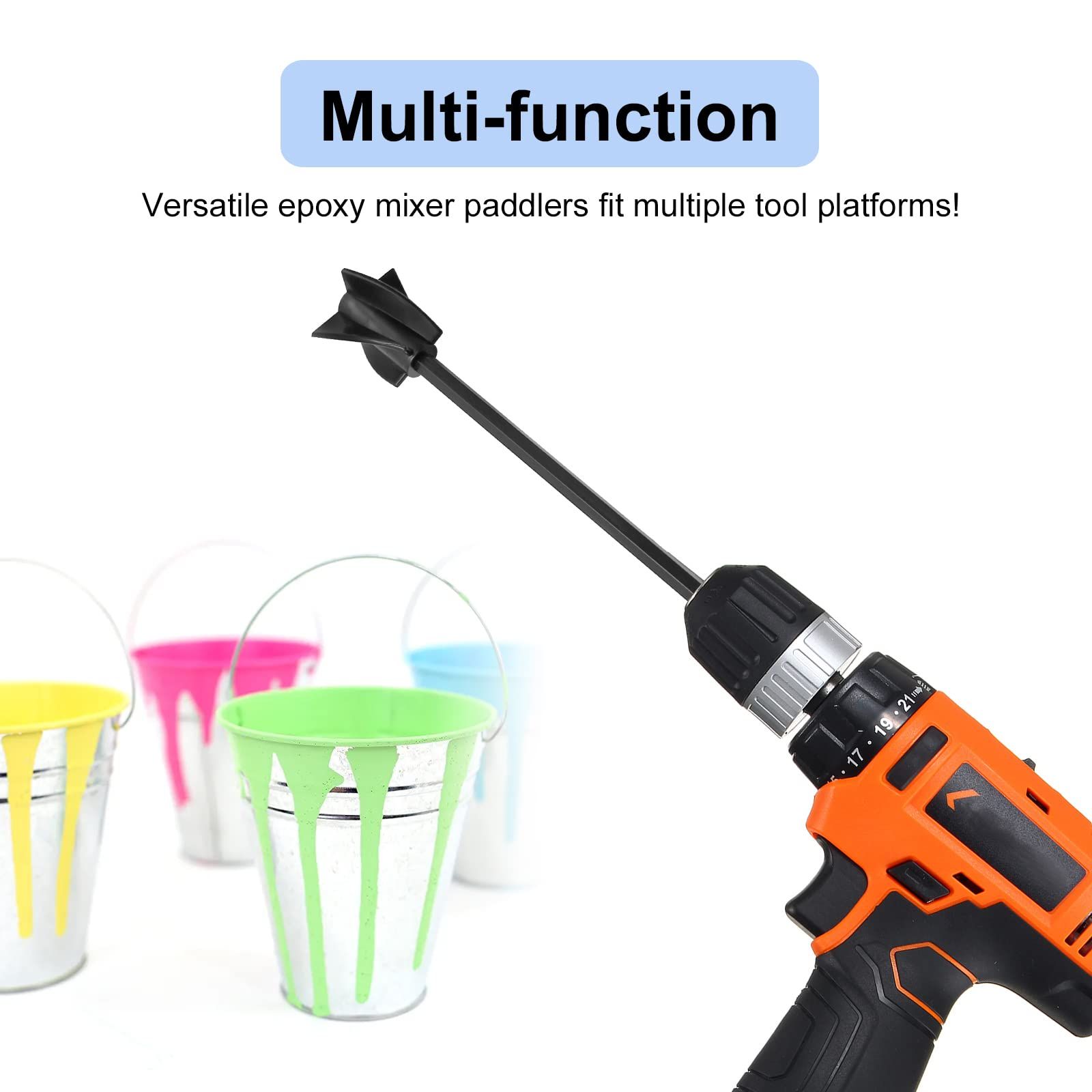 4 Pcs Epoxy Mixer Attachment for Drill to Mix Epoxy Resin Paint Ceramic Glaze view 3