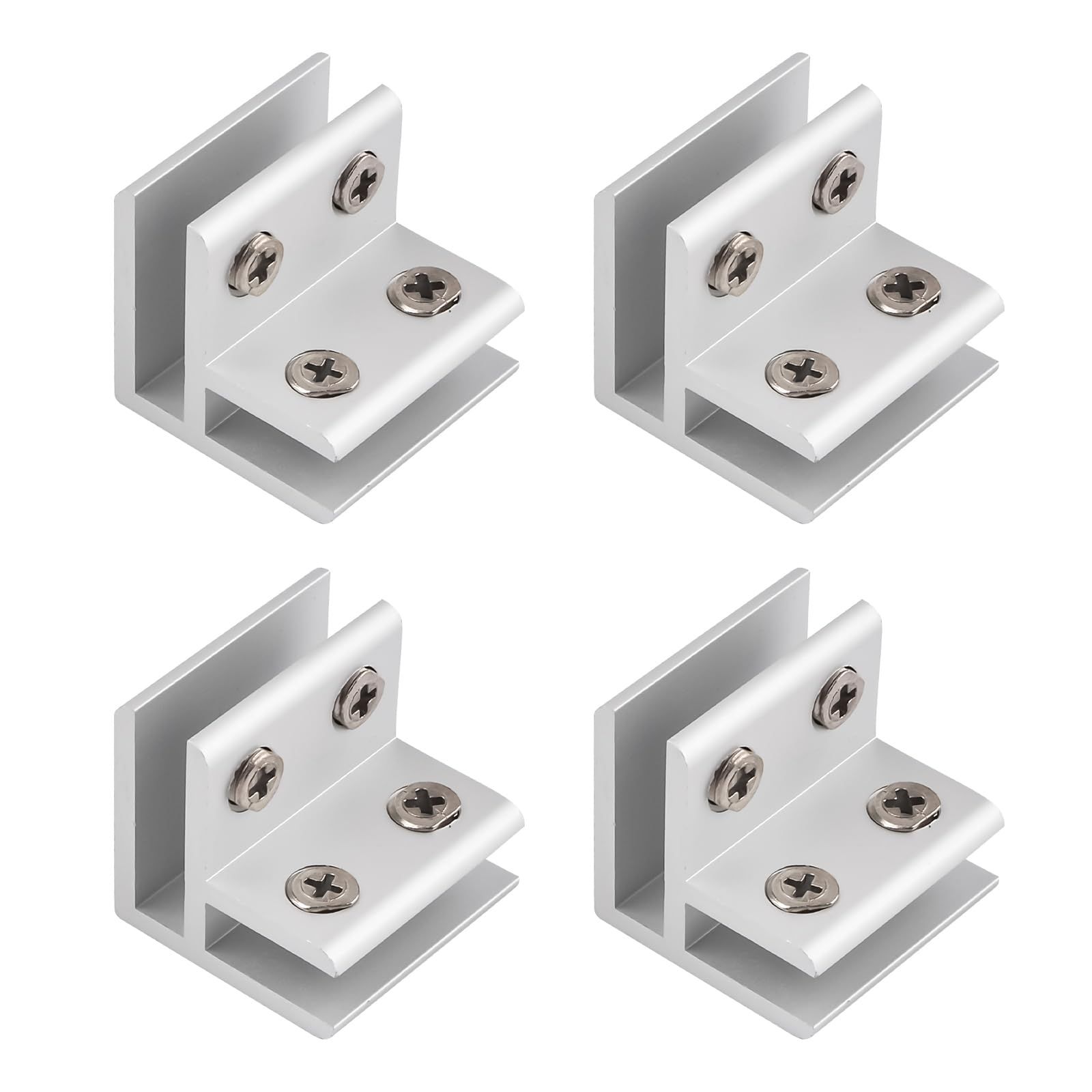 Glass Clamp, 4Pcs Adjustable 90 Degrees Glass Clips Aluminum Alloy Glass Shelf