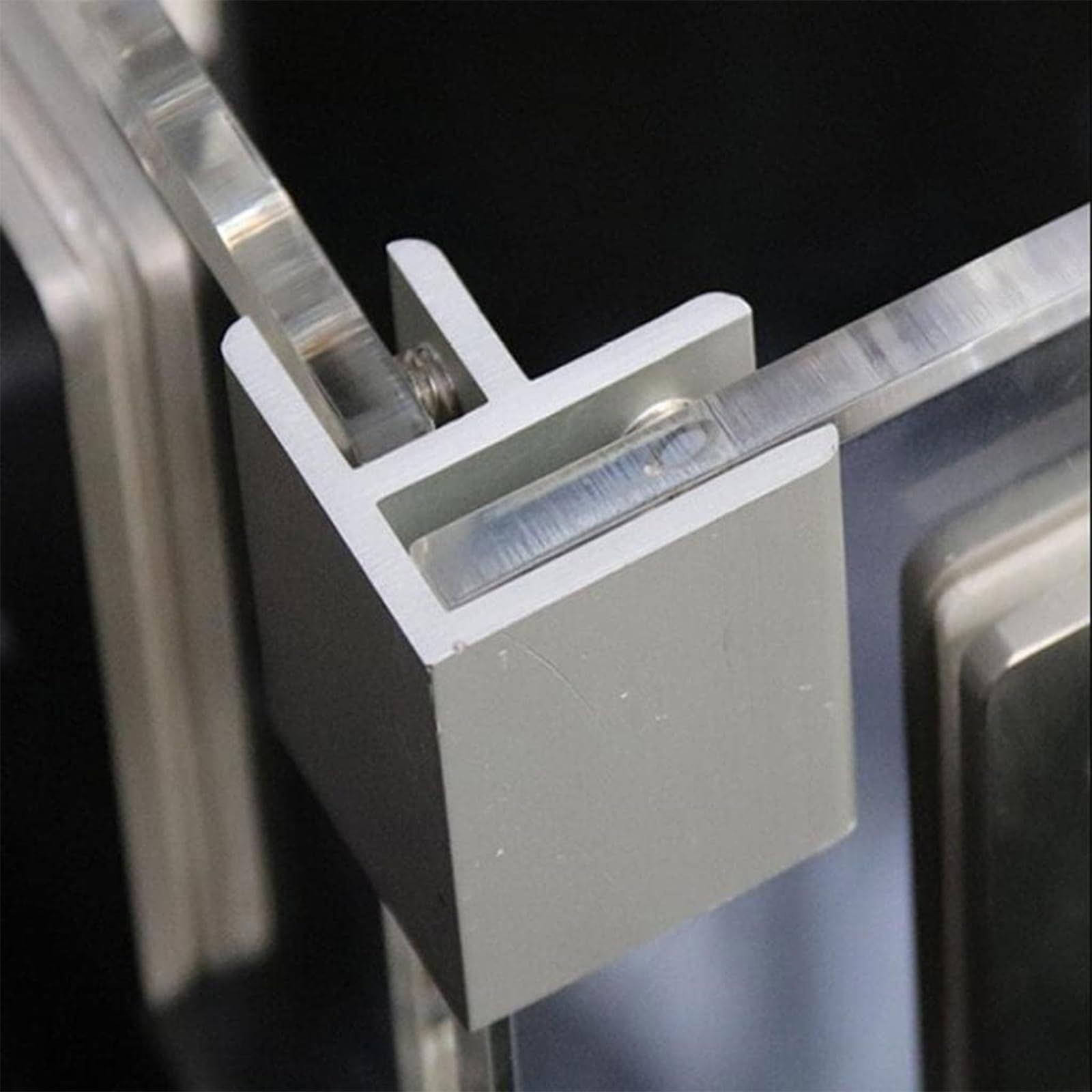 Glass Clamp, 4Pcs Adjustable 90 Degrees Glass Clips Aluminum Alloy Glass Shelf view 5