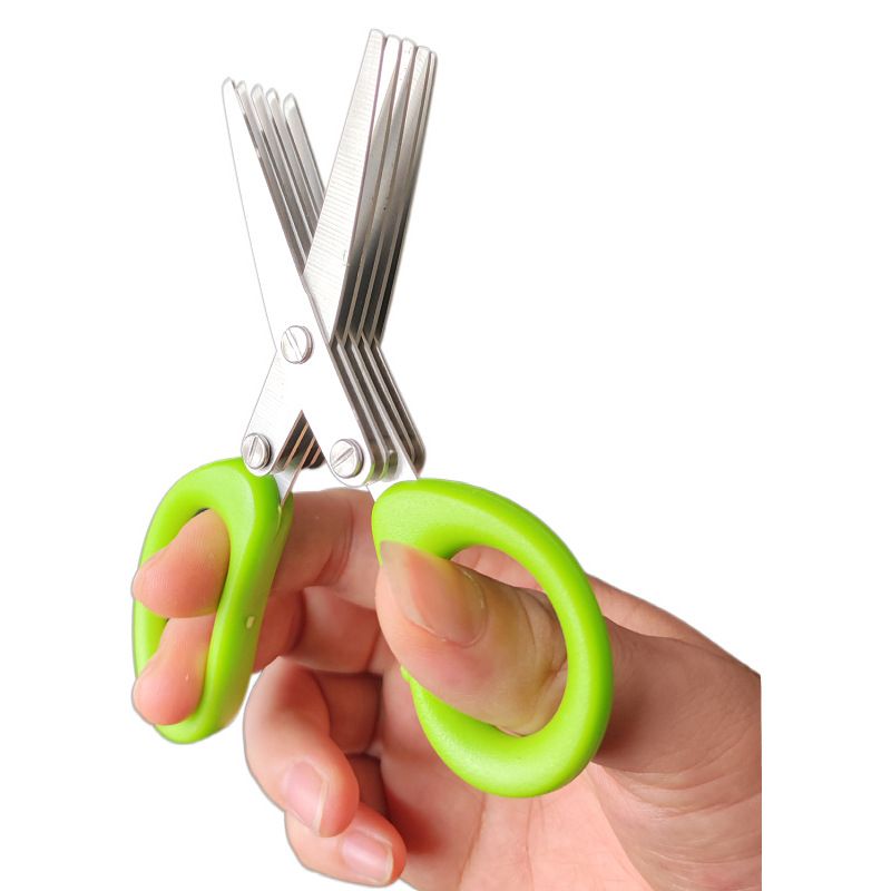Updated Herb Scissors Set - Herb Scissors With 5 Blades and Cover