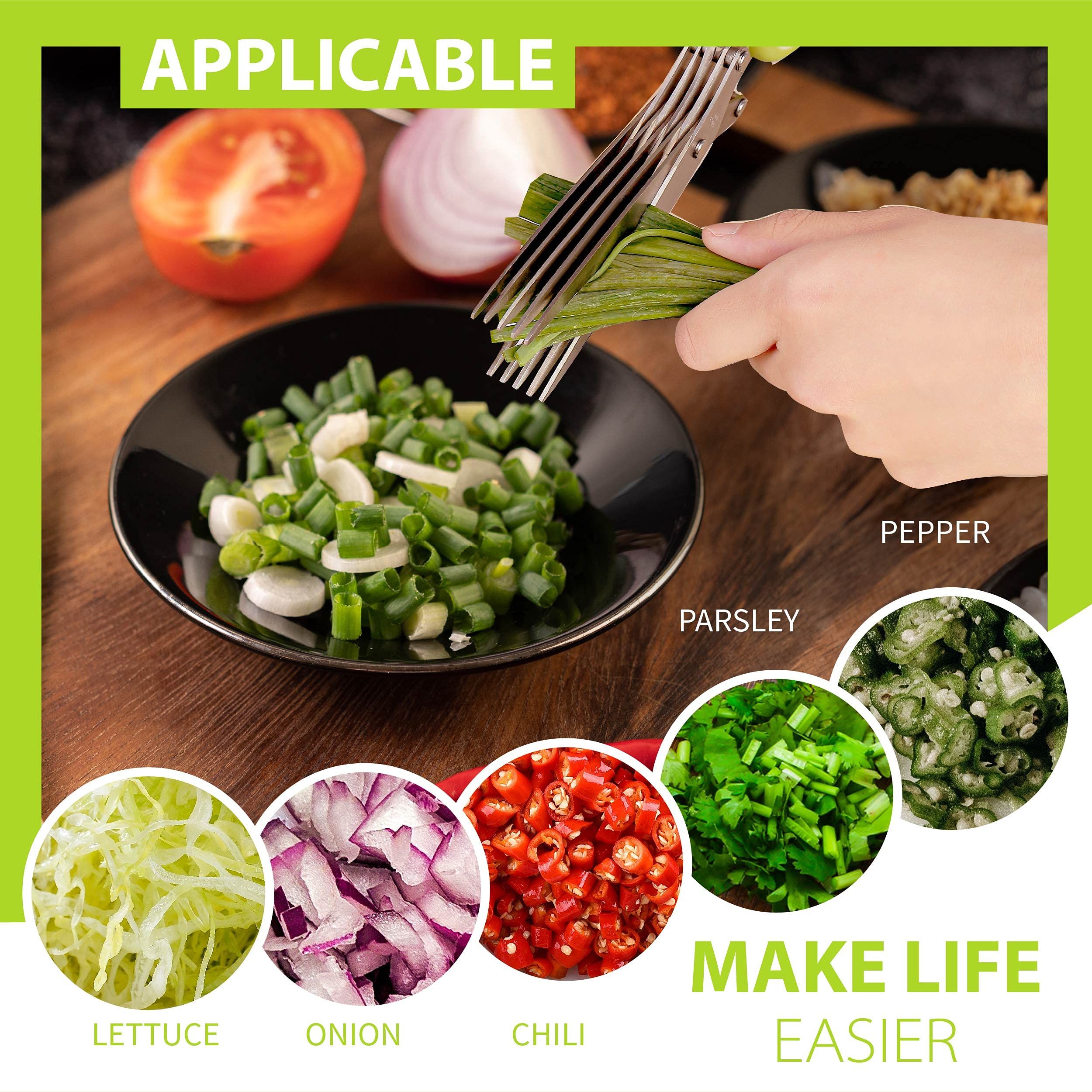 Updated Herb Scissors Set - Herb Scissors With 5 Blades and Cover view 4