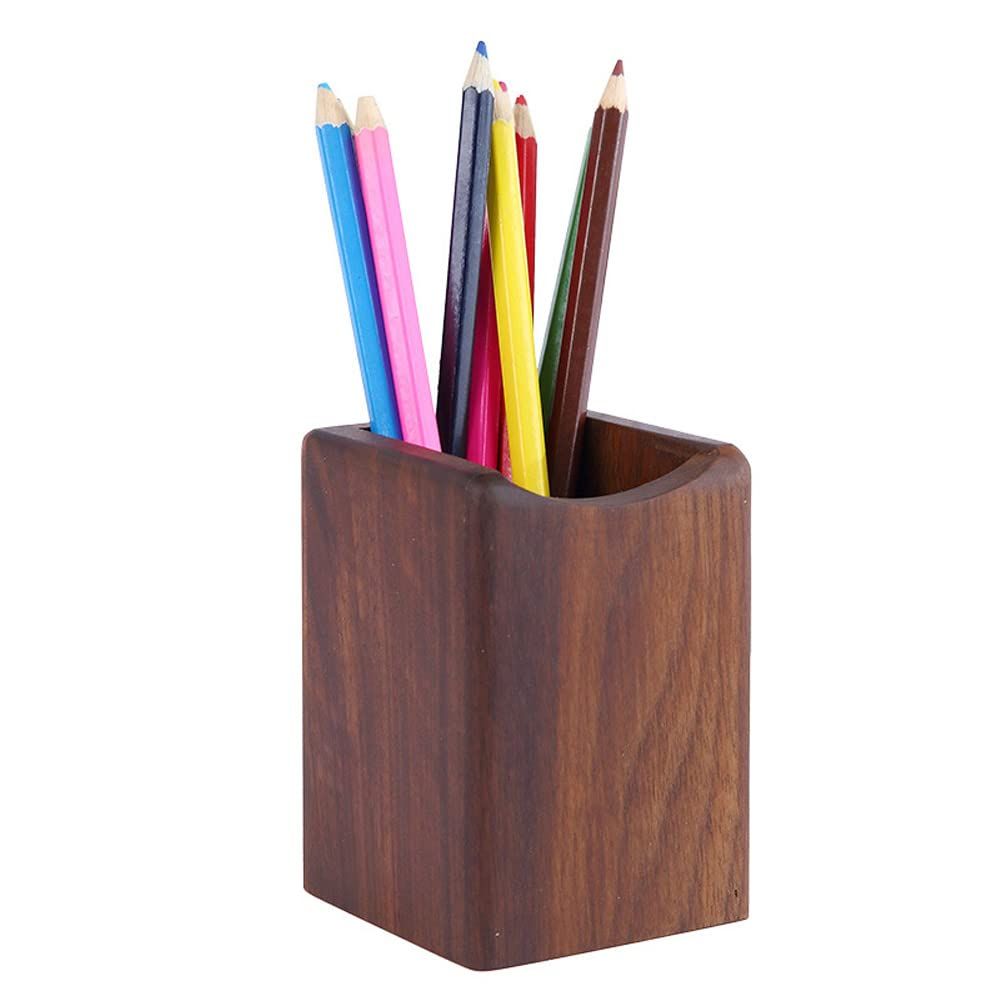 Pen Organizer Wooden Pencil Holder for Desk Office Organizer Natural Wood Pen — image 1