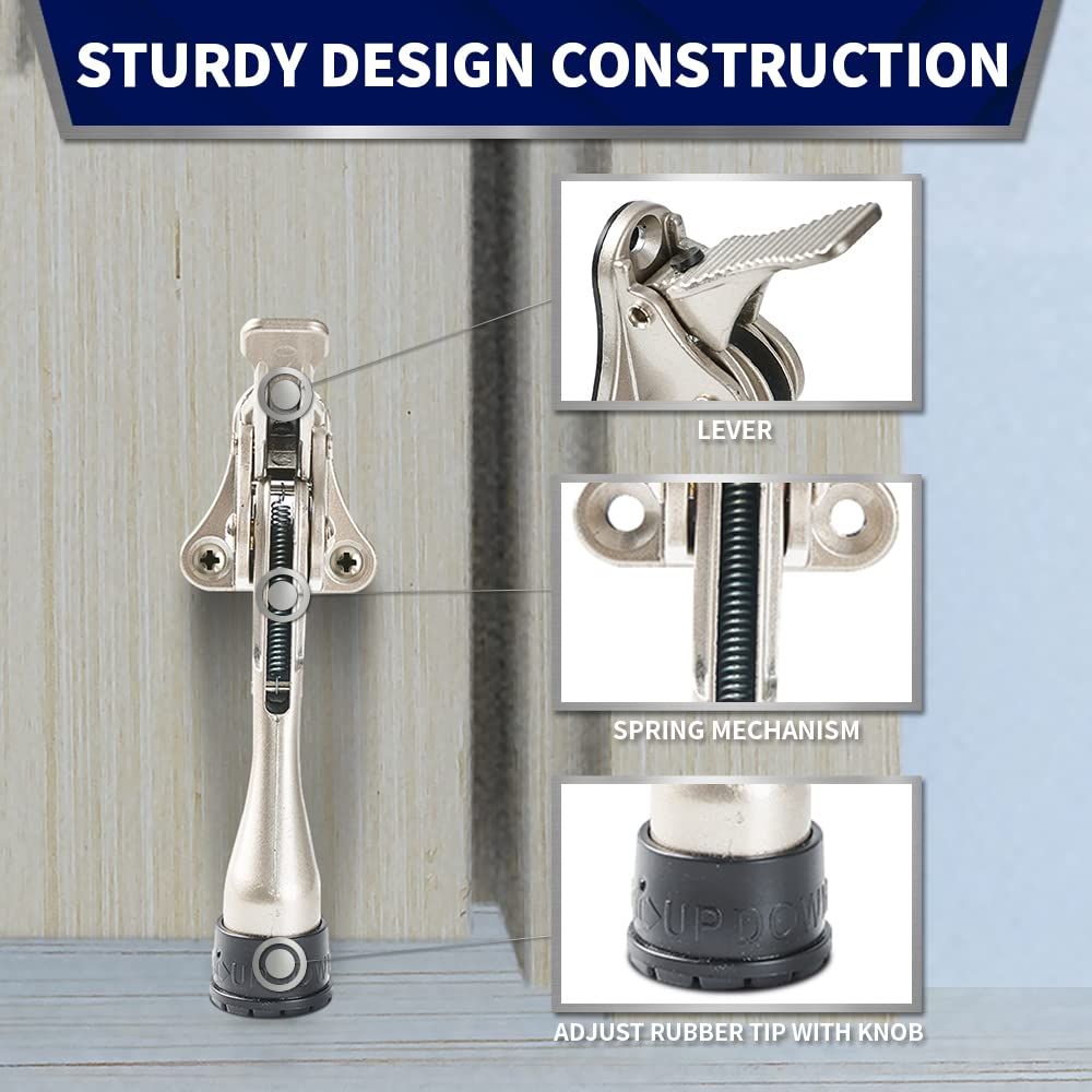Kickdown Door Stop Door Holder semi-Automatic Doorstop 7Inch Hands-Free Open view 3