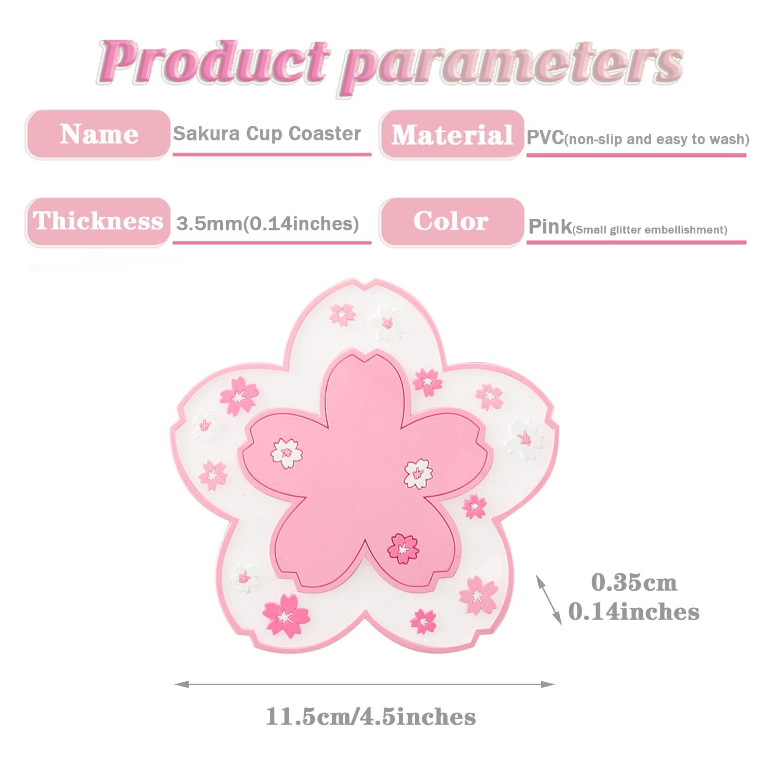 Sakura Cup Coaster Cute Sakura Bar Coasters view 4