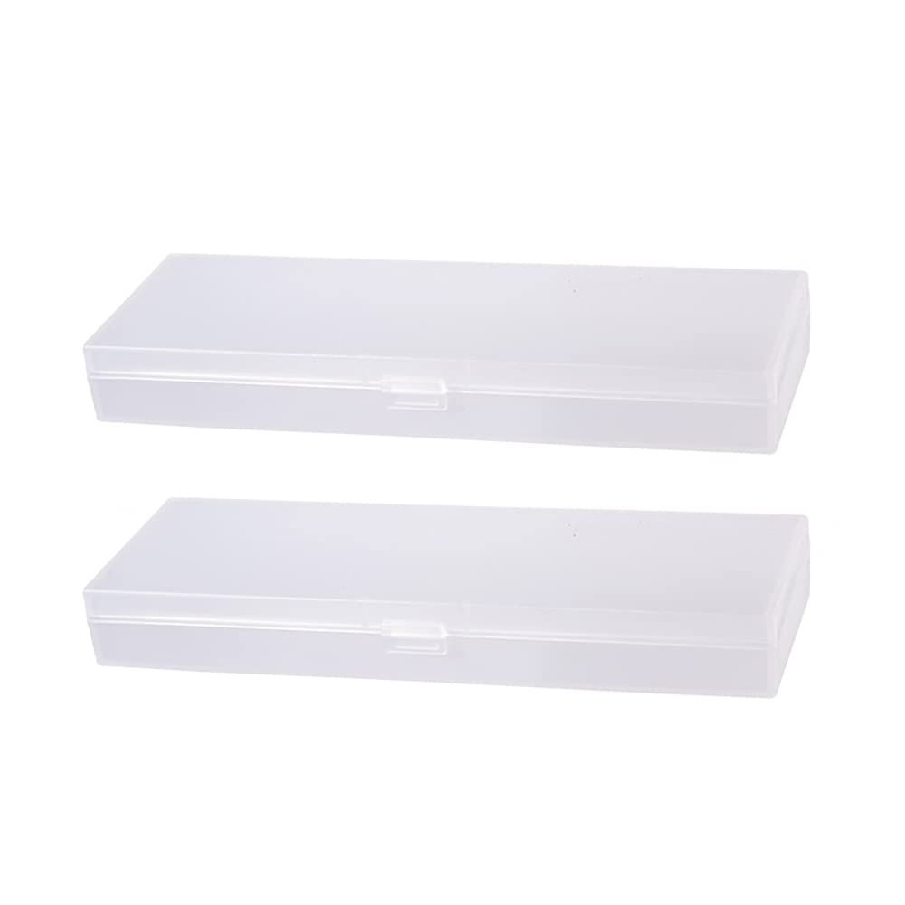 Transparent Frosted Pencil Case Plastic Stationery Storage Case Pencil Box