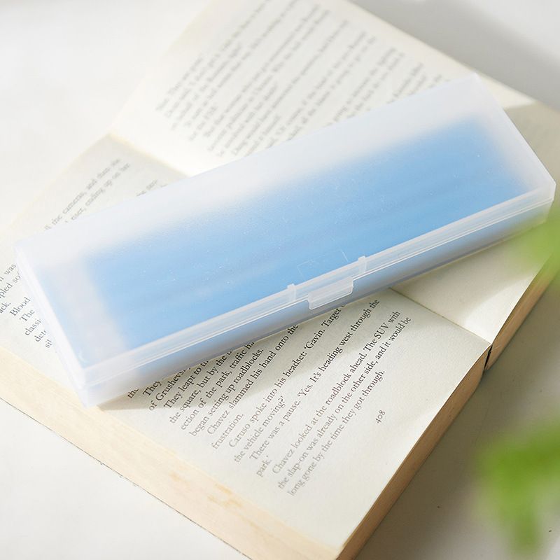 Transparent Frosted Pencil Case Plastic Stationery Storage Case Pencil Box view 2