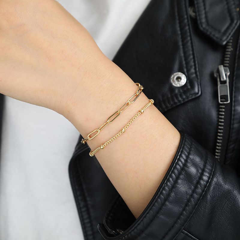 2 PCS Dainty Gold Bracelets for Women view 2