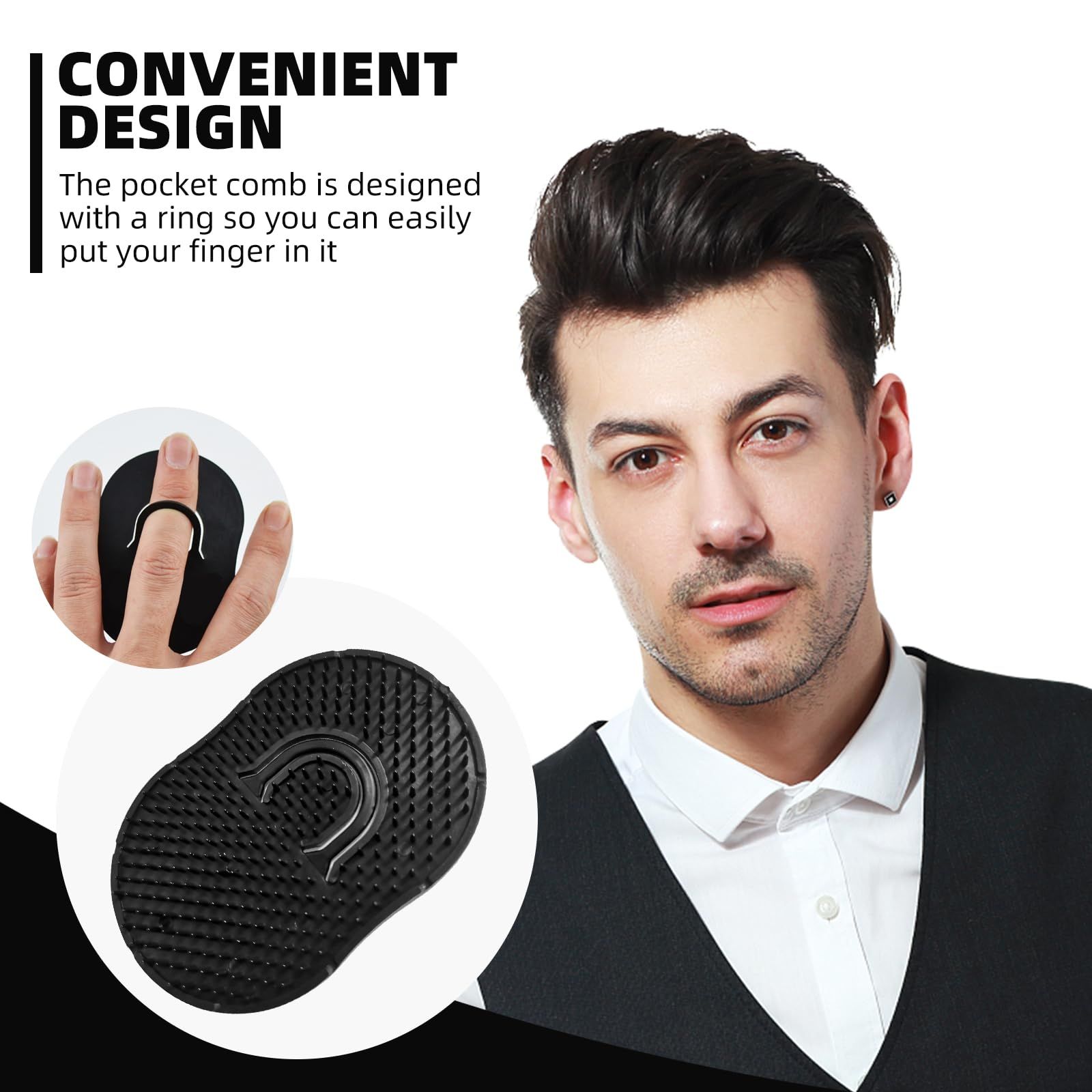 Pocket Palm Combs, Shampoo Comb, Massager Hair Brush Comb, Scalp Massager view 4