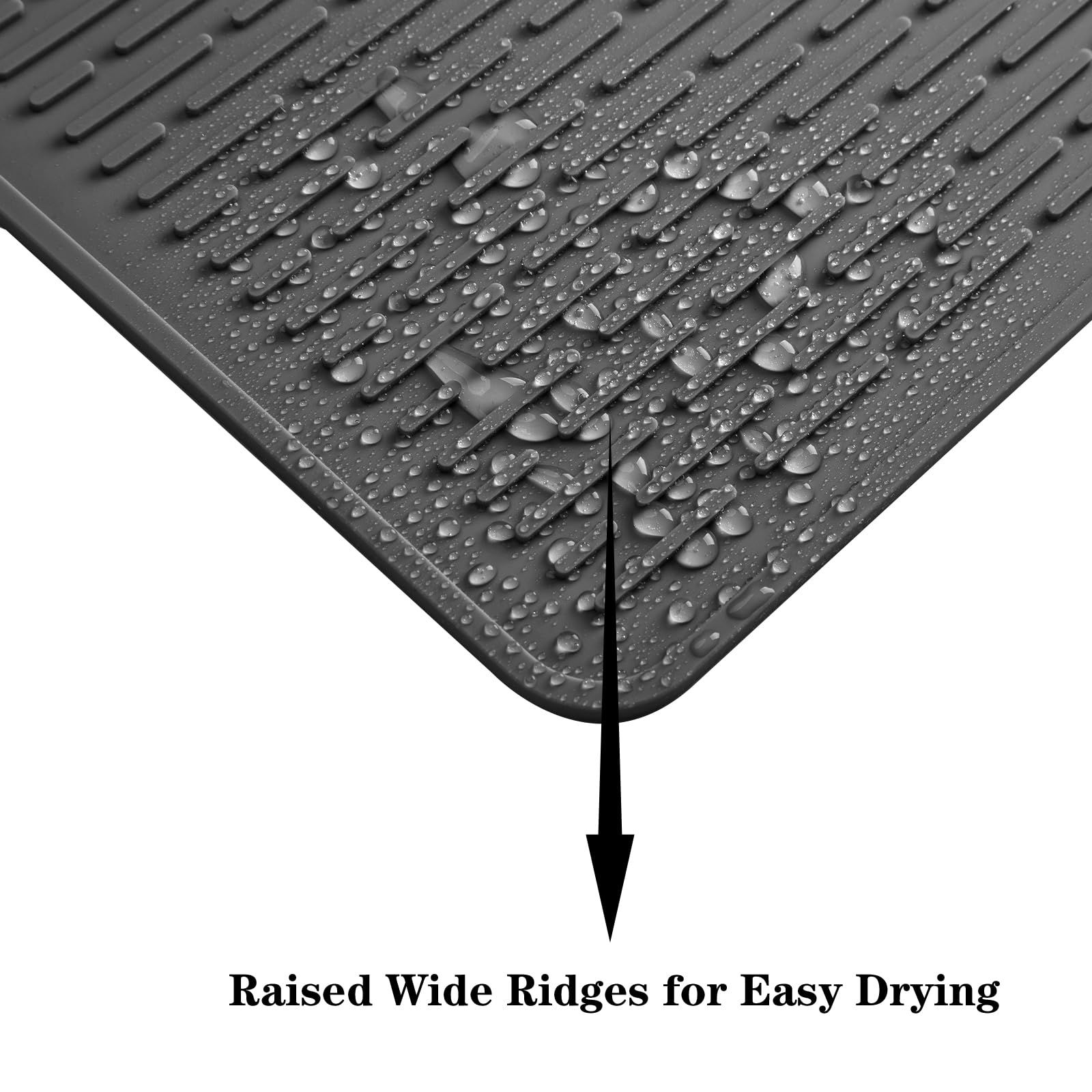 Eco-friendly Silicone Dish Drying Mat Large Reusable Non-slipping and Heat view 2