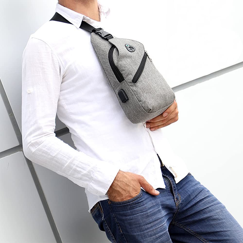 Canvas Sling Bag Multipurpose Backpack Crossbody Shoulder Bag Travel Hiking view 2