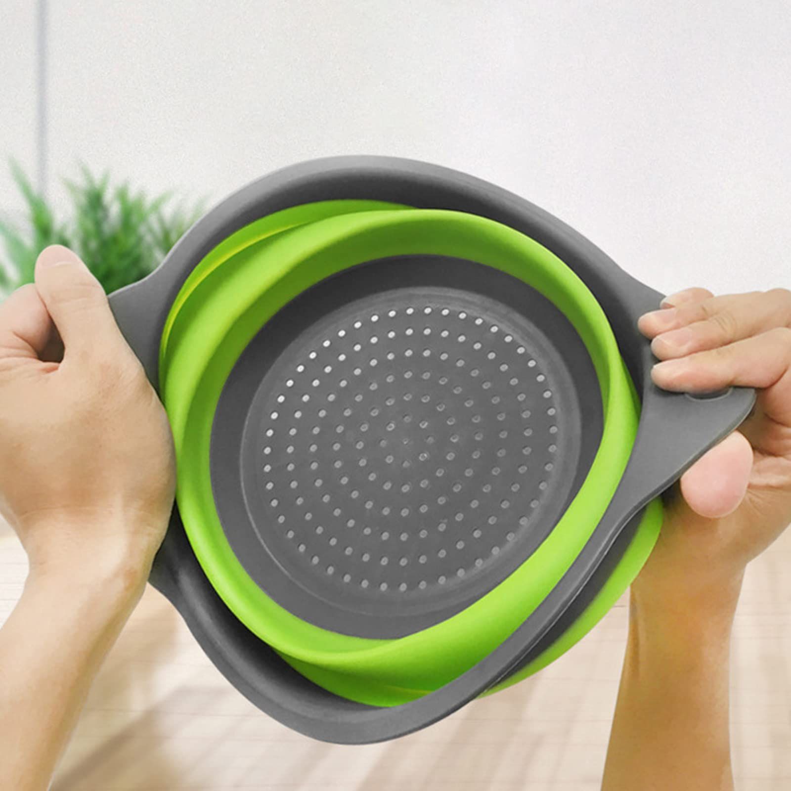 Collapsible Colander, Set of 2 PCS Collapsible Strainer, Space-Saving Kitchen view 4