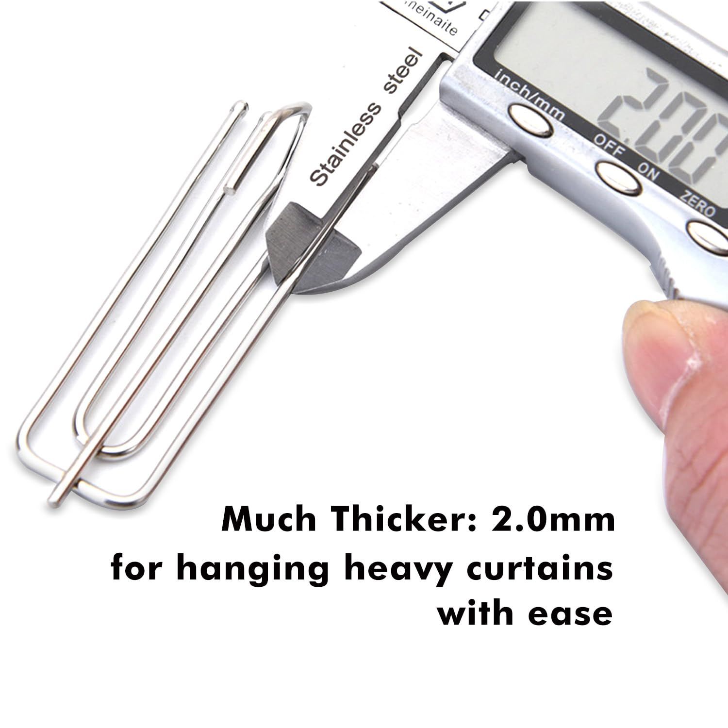 2 pcs Curtain Pleat Hooks Stainless Steel view 2