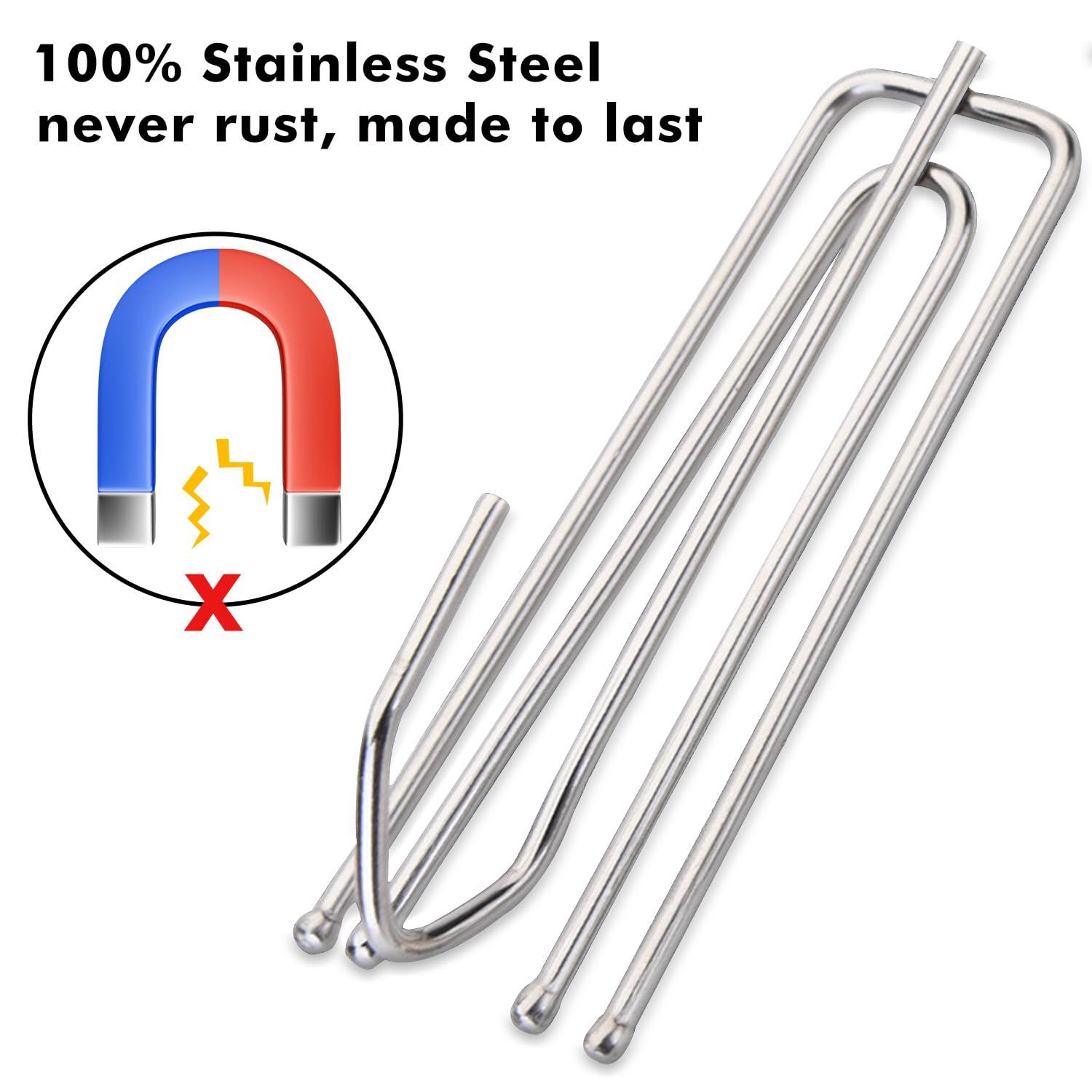 2 pcs Curtain Pleat Hooks Stainless Steel view 3