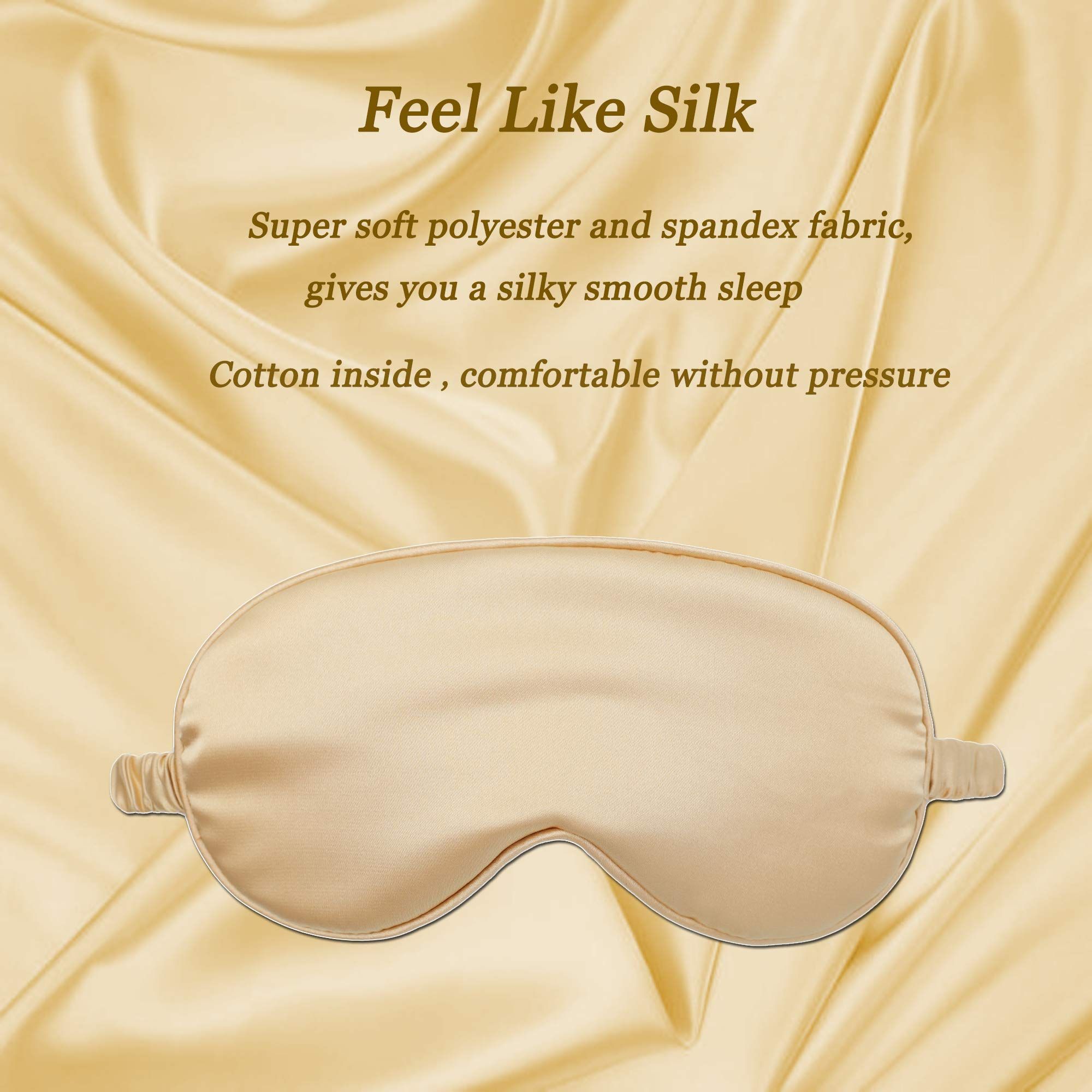 Silk Satin Sleep Mask with Elastic Strap Travel Eye Sleeping Blindfold for view 2