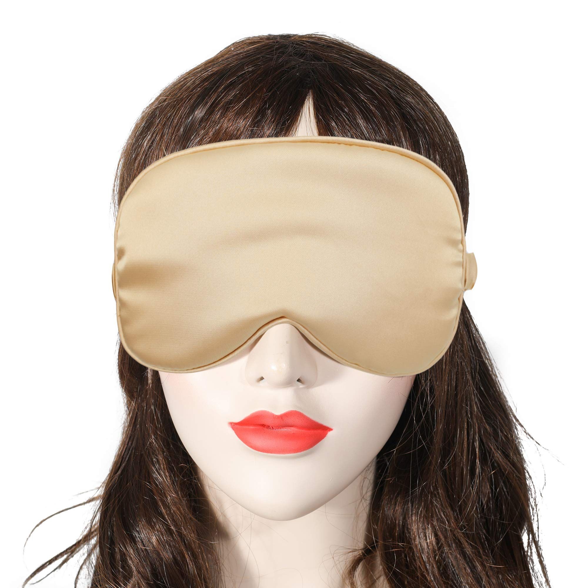 Silk Satin Sleep Mask with Elastic Strap Travel Eye Sleeping Blindfold for view 3