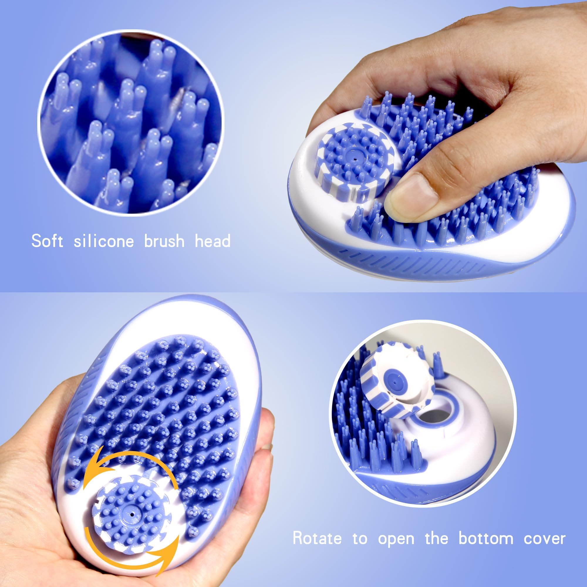 2-in-1 Bathing Massage Brush Dog Shampoo Cat Brush Dog Brush for Shedding hair view 3